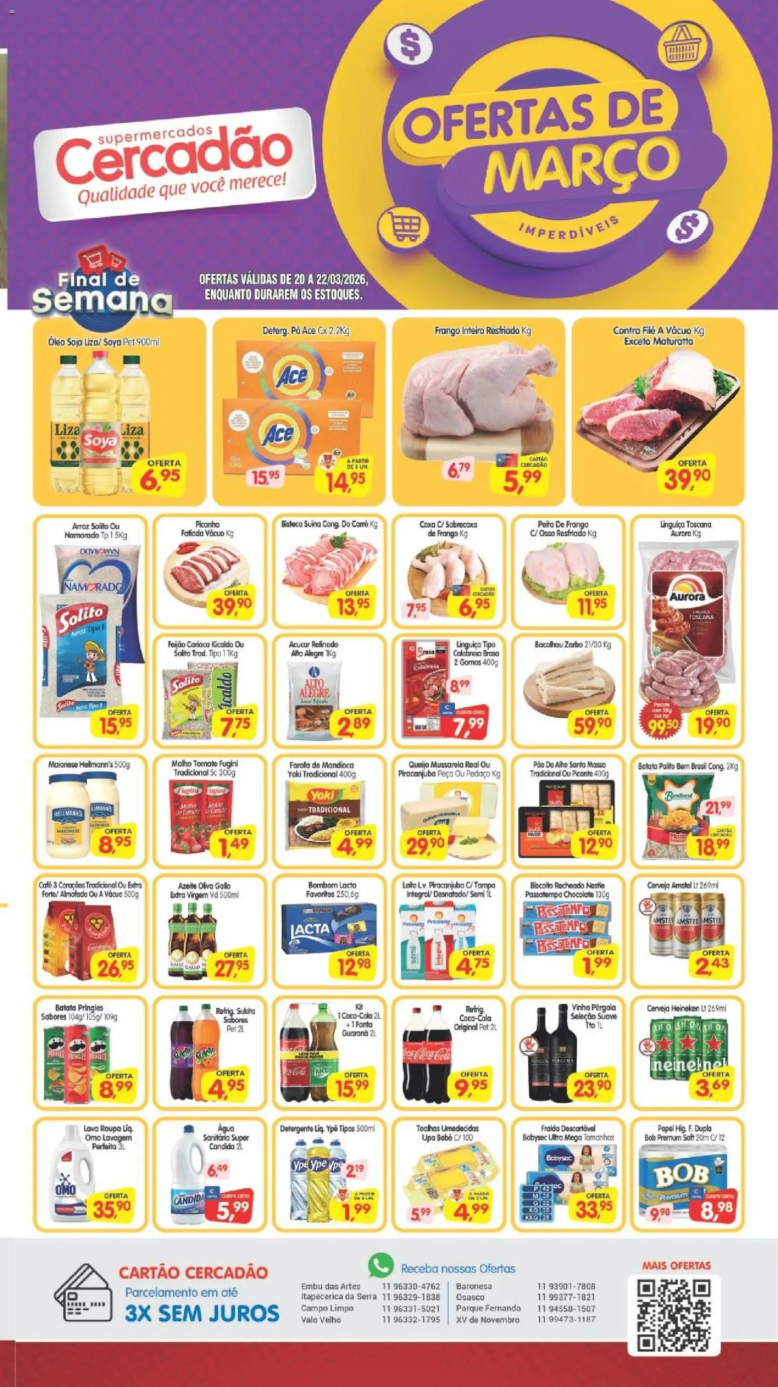 Cercadão Folheto - válido de 20.03.2026 | Página: 1 | Produtos: Alho, Leite, Cerveja Heineken, Massa