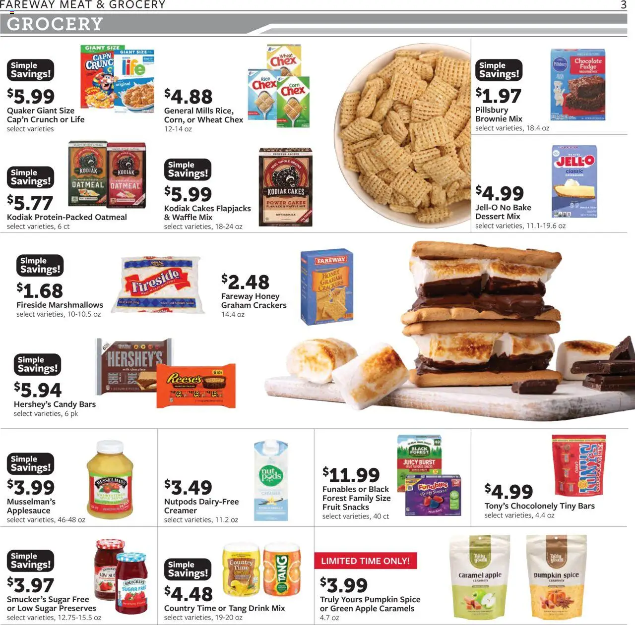Fareway Weekly Ad - valid from 25.08.2025 | Page: 3 | Products: Chocolate, Rice, Sugar, Pumpkin