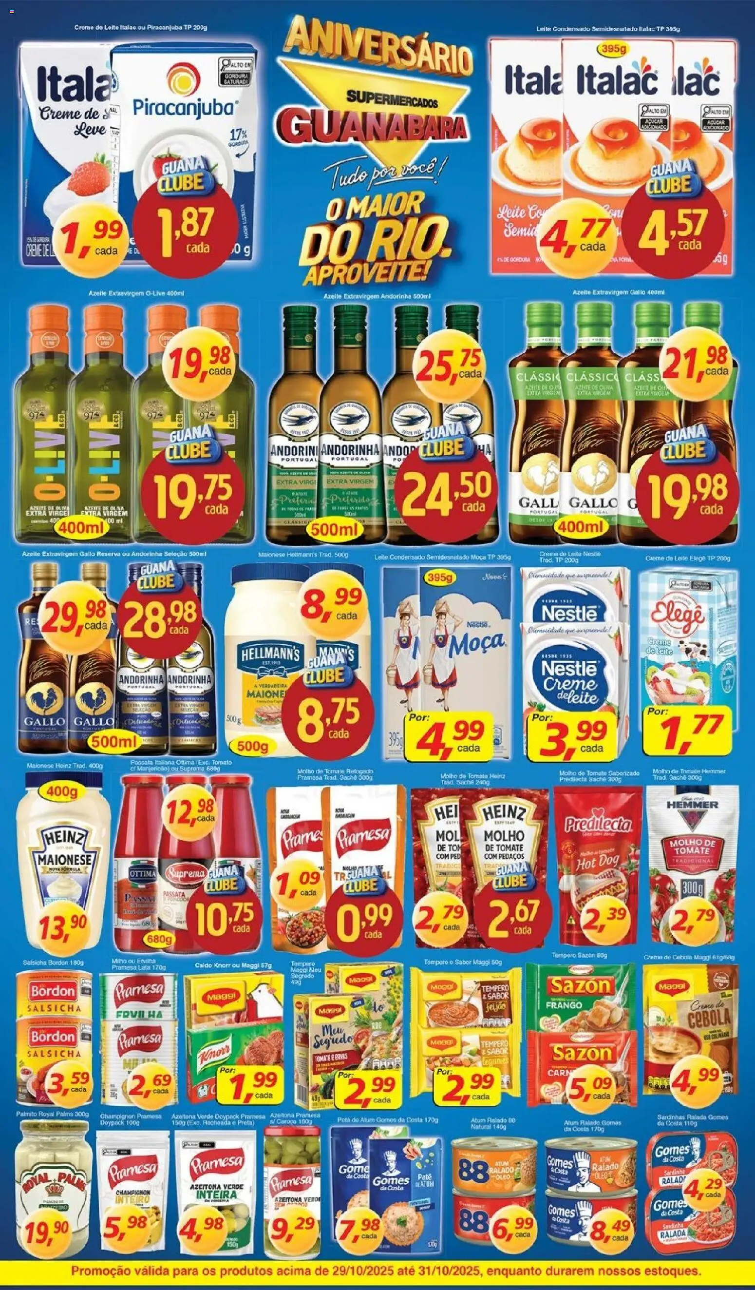 Supermercados Guanabara Folheto - válido de 29.10.2025 | Página: 3 | Produtos: Ervilha, Feijão, Creme, Atum