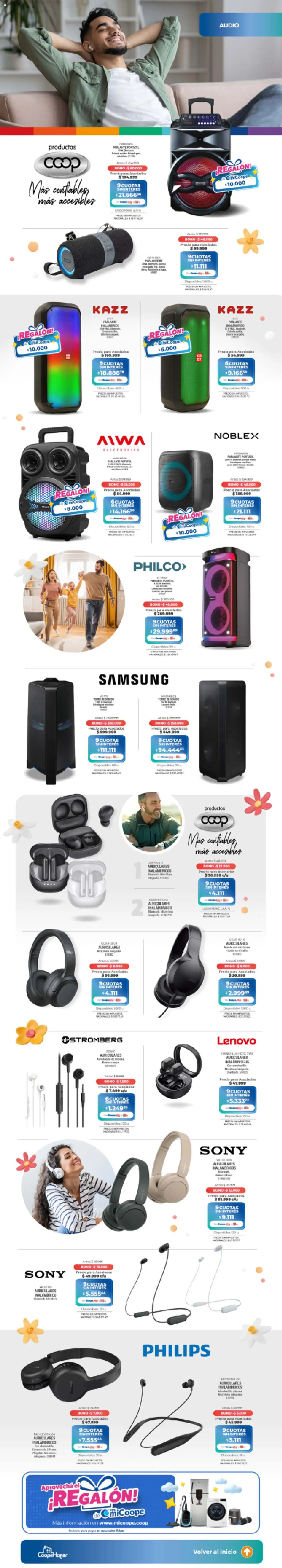 Cooperativa Obrera - Hogar │ válido desde el 04.09.2025 | Página: 10 | Productos: Audio, Auriculares, Gin, Parlante