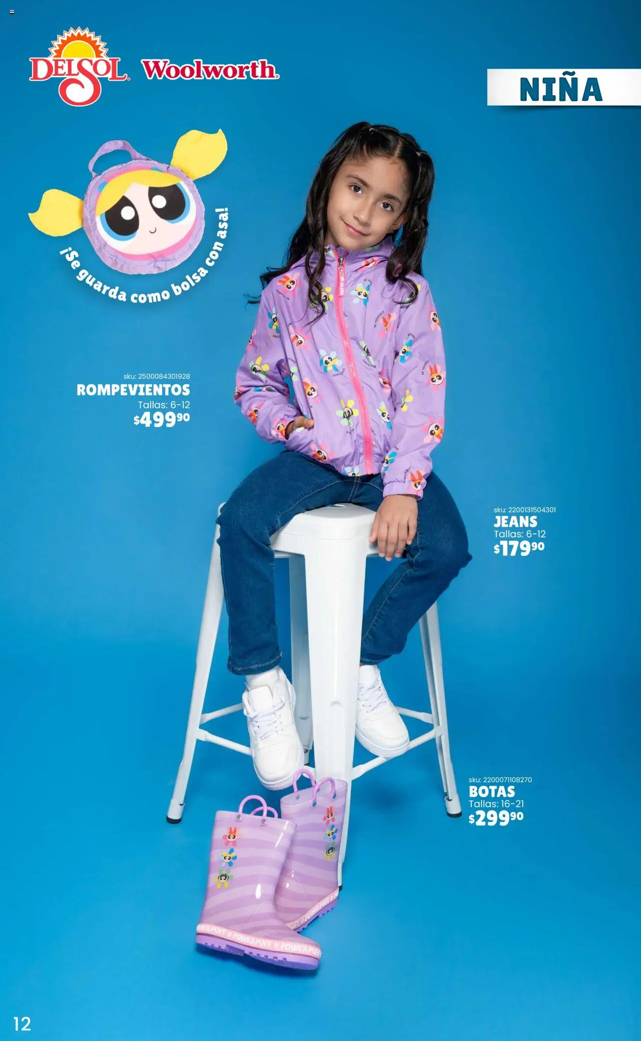 Nuevas ofertas de Del Sol y Woolworth válidas en toda la República Mexicana desde el 25.09.2025. ¡Encuentra las mejores ofertas en Del Sol y Woolworth - Catálogo Rompevientos Disney! | Página: 12 | Productos: Botas, Bolsa