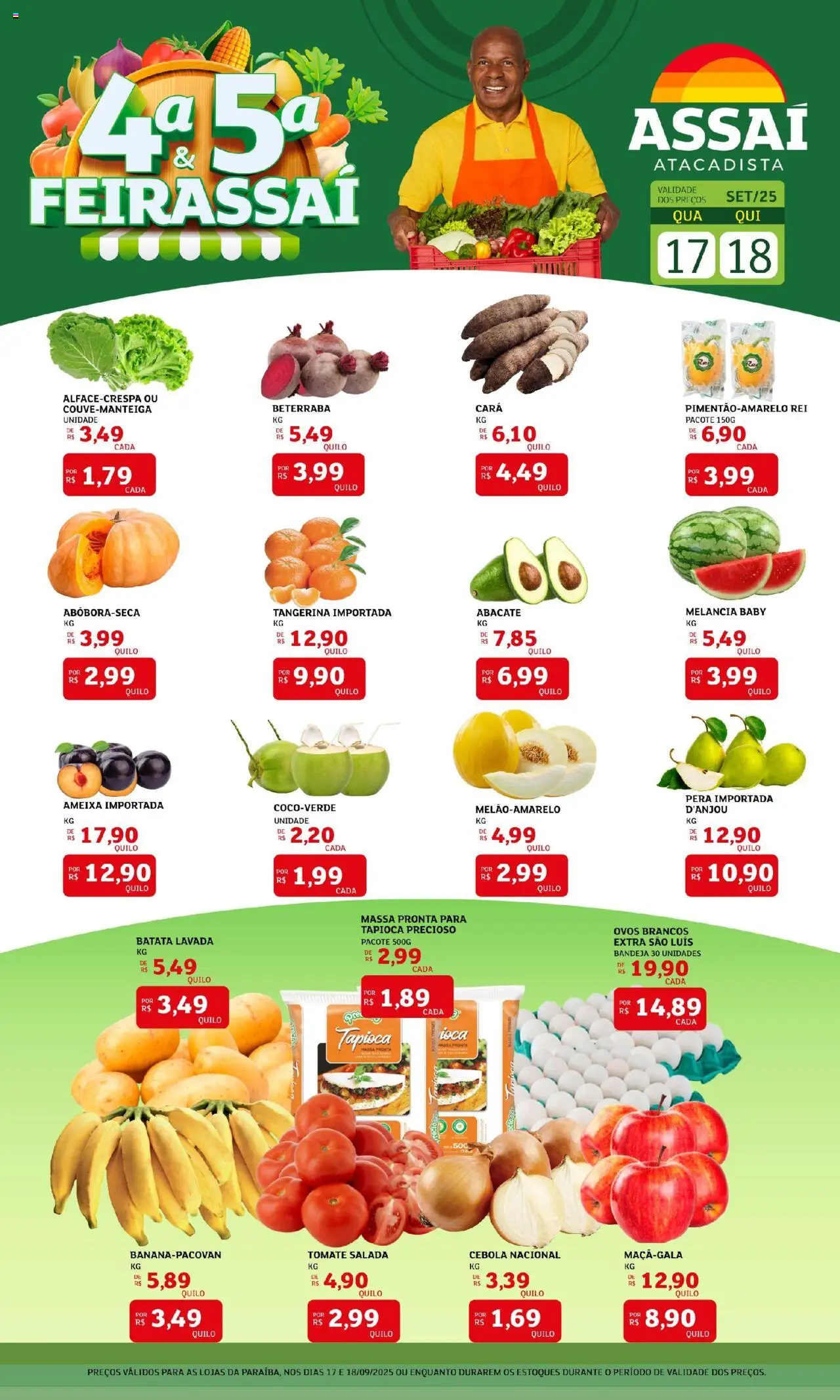 Assaí Atacadista Folheto - válido de 17.09.2025 | Página: 1 | Produtos: Beterraba, Ovos, Massa, Salada
