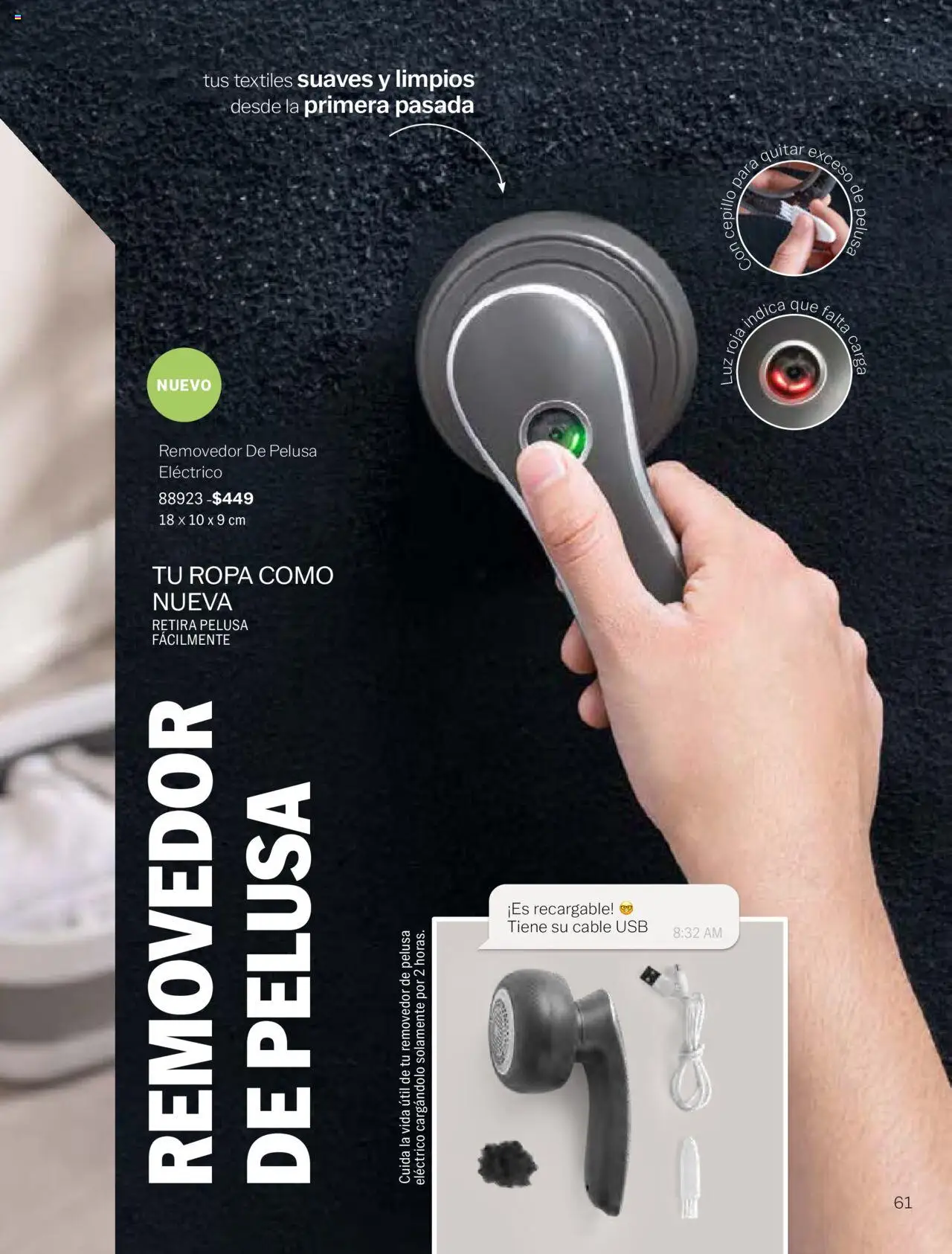 Nuevas ofertas de Vianney válidas en toda la República Mexicana desde el 09.09.2024. ¡Encuentra las mejores ofertas en Vianney catálogo - Biasi! | Página: 63 | Productos: Usb, Cepillo, Cable, Ropa