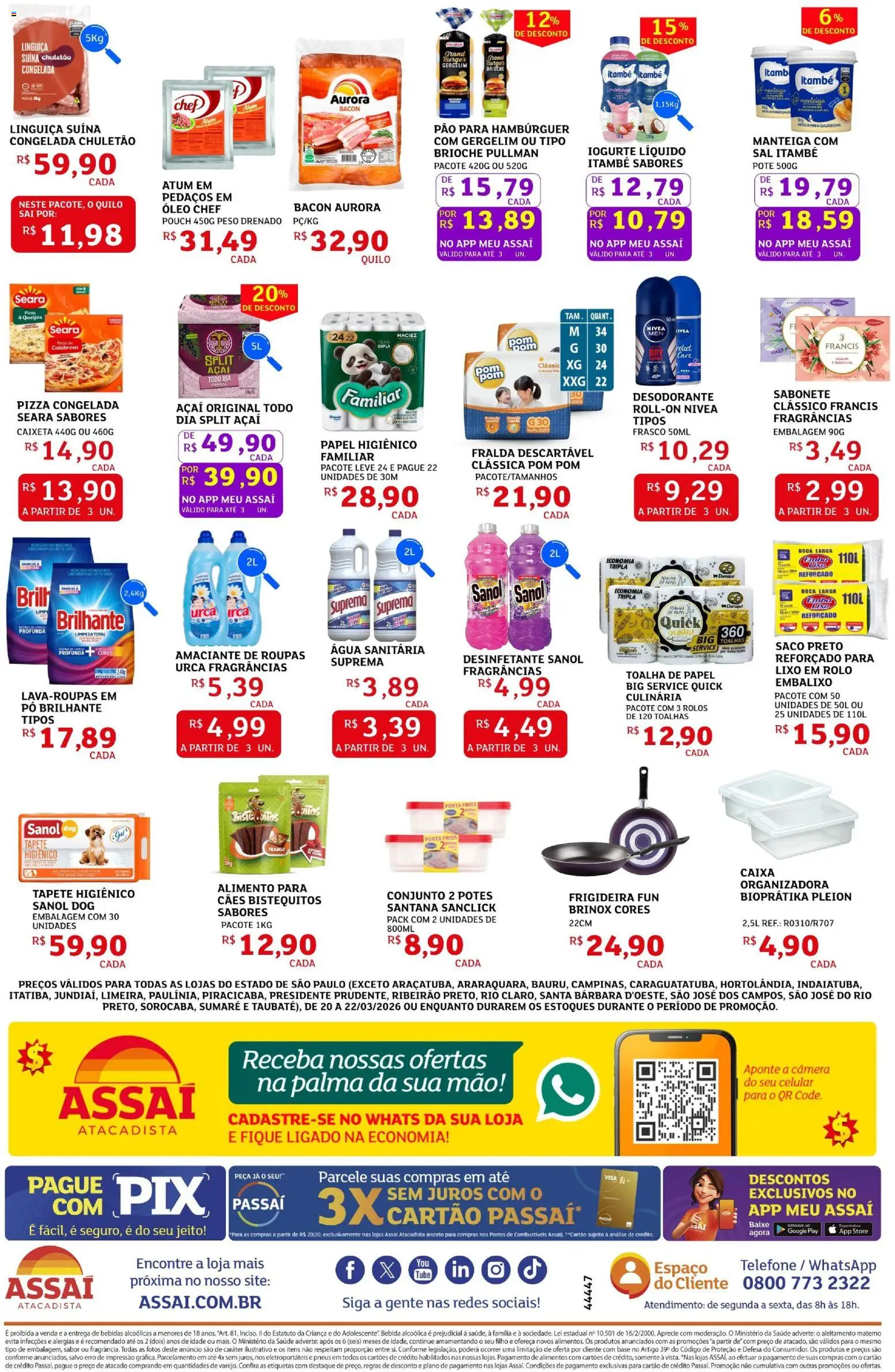 Assaí Atacadista Folheto - válido de 20.03.2026 | Página: 2 | Produtos: Manteiga, Pneus, Hambúrguer, Câmera