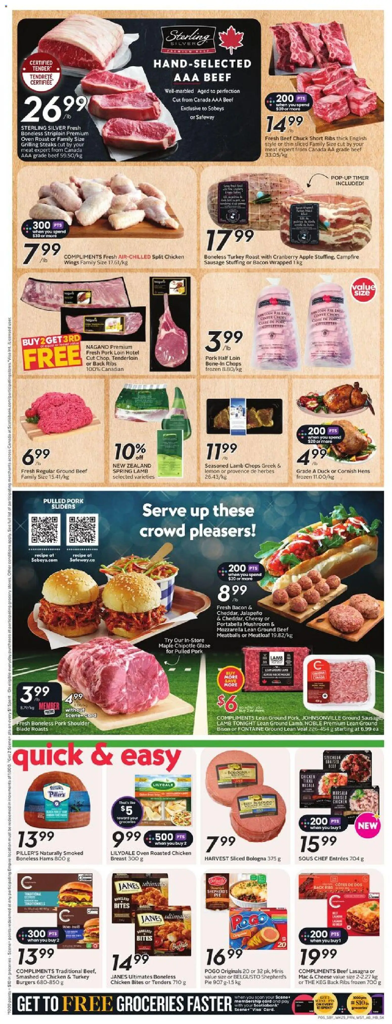 Safeway flyer valid from 13.11.2025 | Page: 8 | Products: Beef, Turkey, Oven, Cheese