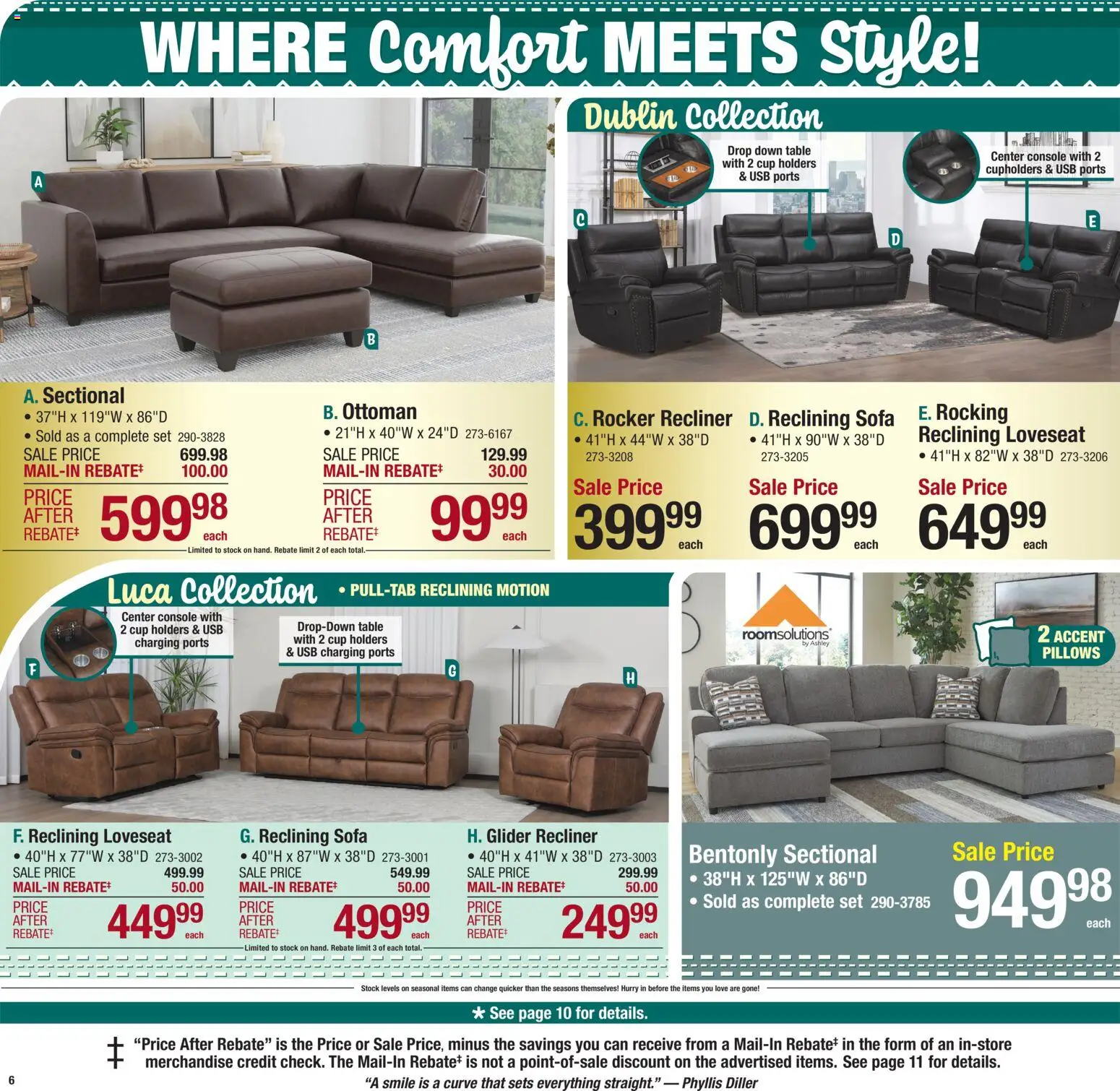 Menards Weekly Ad - valid from 14.01.2026 | Page: 8 | Products: Sofa, Table, Loveseat, Recliner