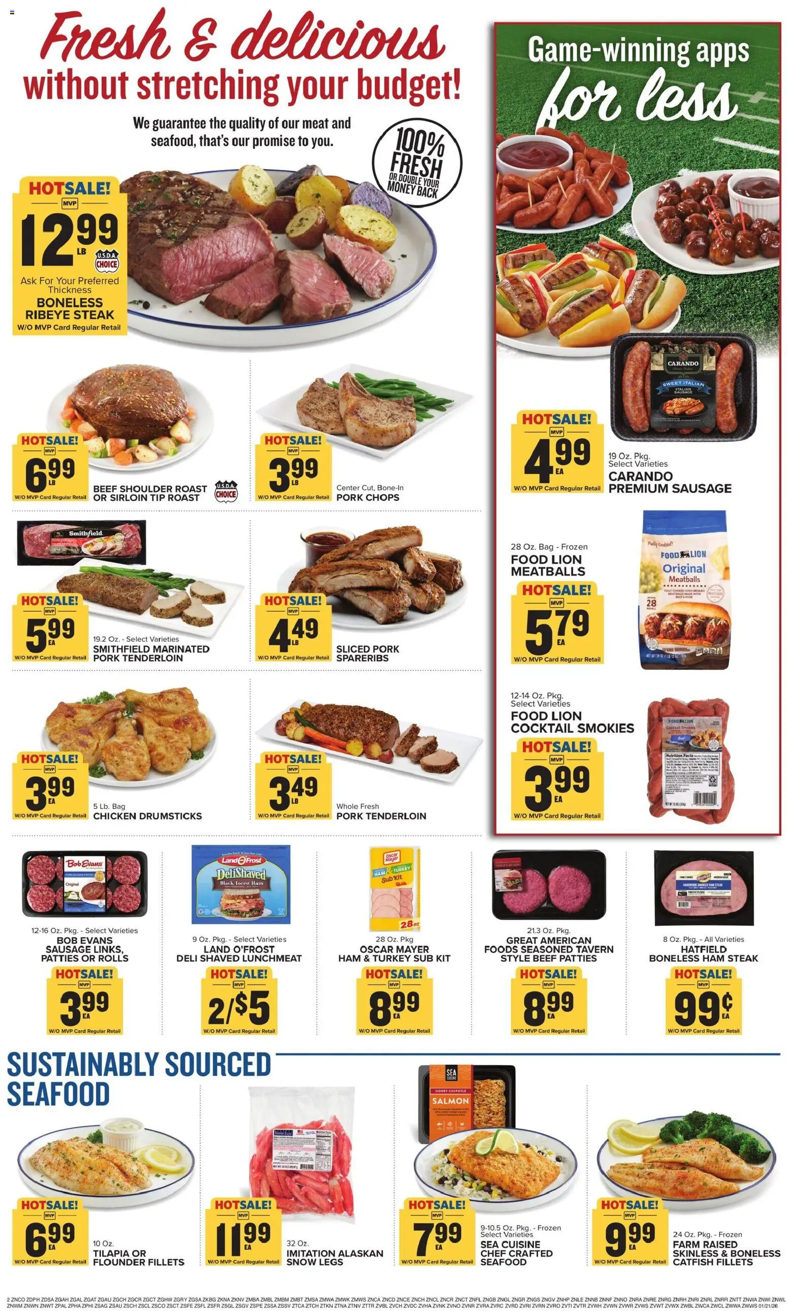 Food Lion Weekly Ad - valid from 21.01.2026 | Page: 3 | Products: Pork, Beef, Sausage, Oven
