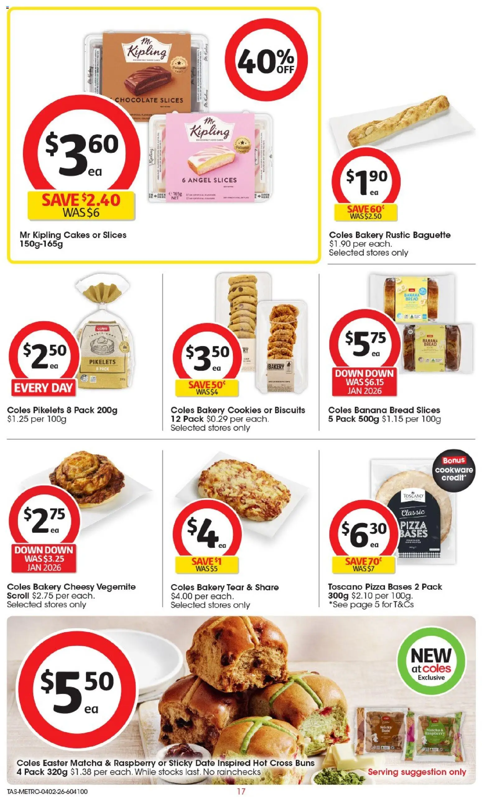 Coles catalogue - valid from 04.02.2026 | Page: 18 | Products: Potatoes, Pizza, Cookware, Bakery