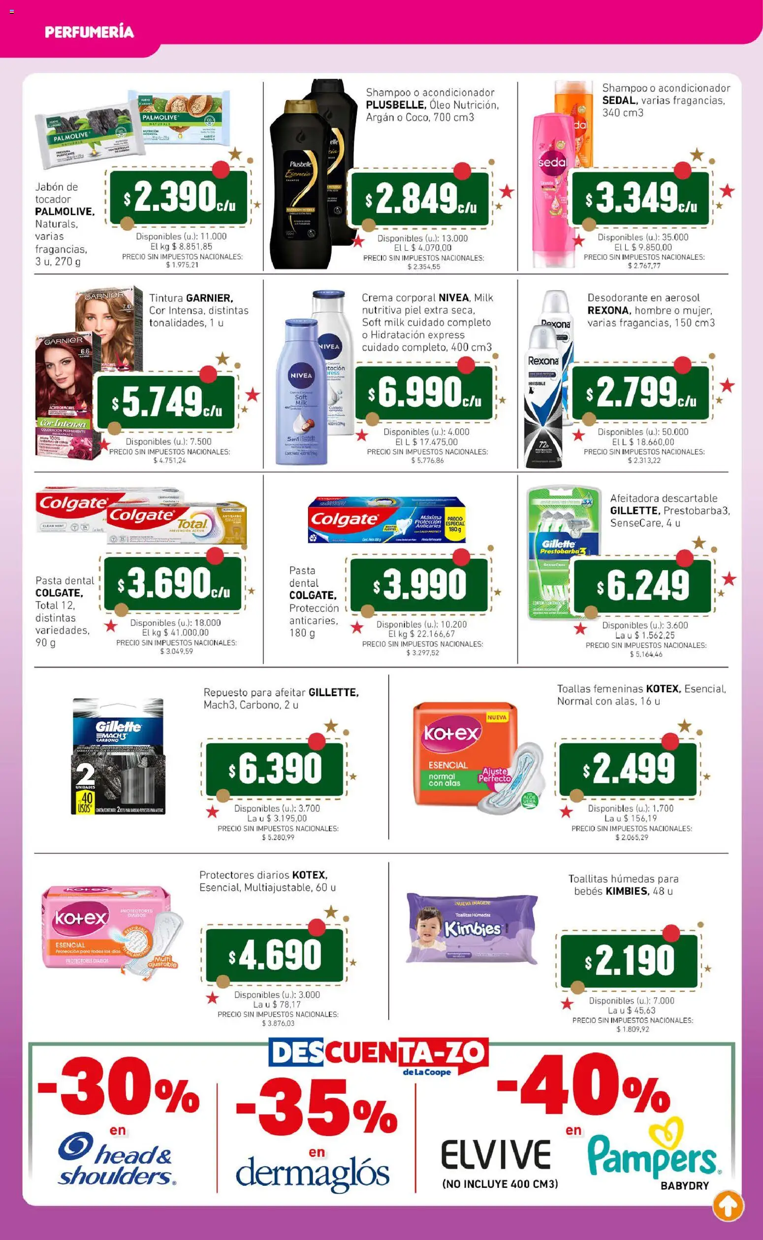 Cooperativa Obrera catálogo │ válido desde el 11.12.2025 | Página: 6 | Productos: Shampoo, Acondicionador, Afeitadora, Protectores diarios