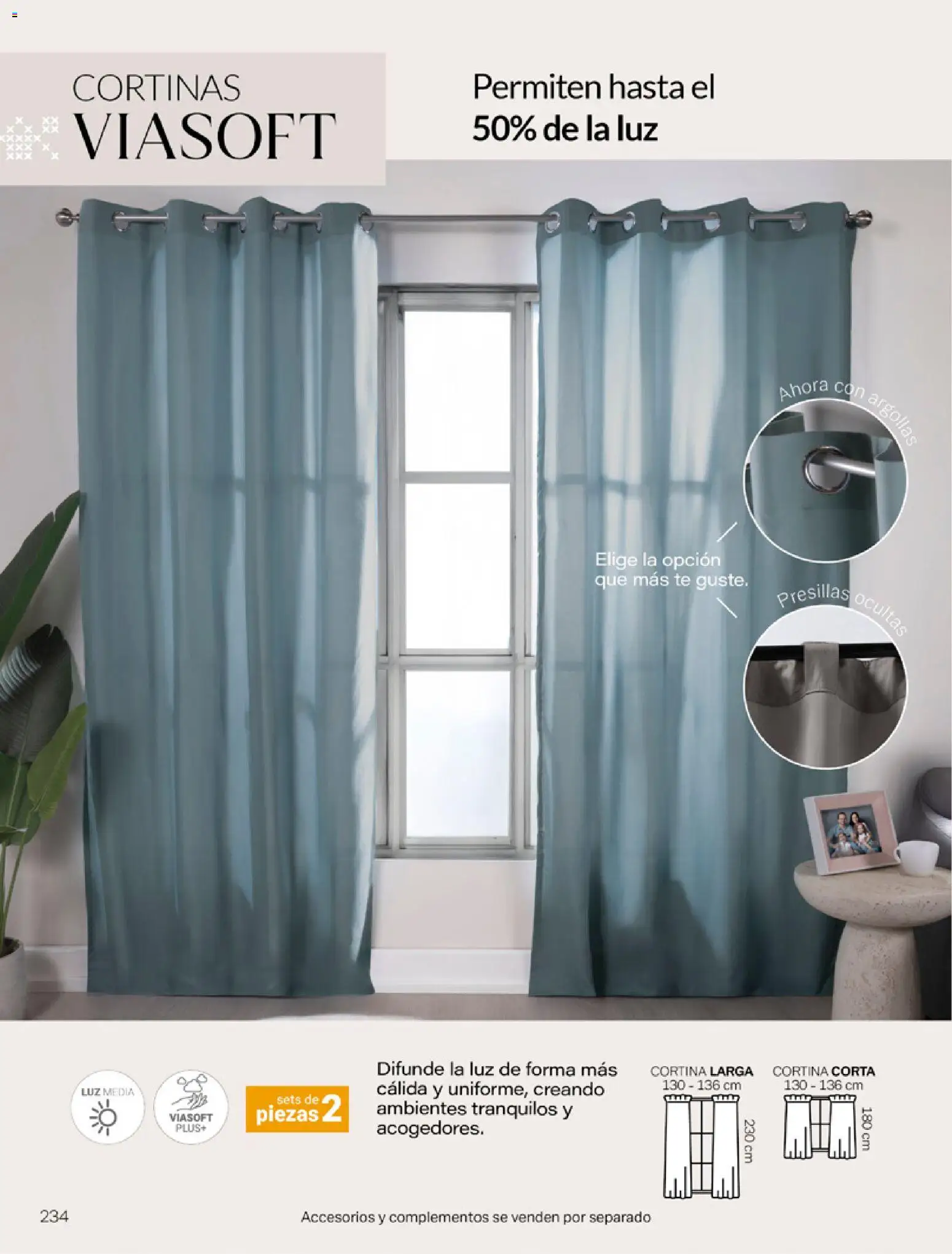 Nuevas ofertas de Vianney válidas en toda la República Mexicana desde el 06.03.2026. ¡Encuentra las mejores ofertas en Vianney catálogo Tu hogar, nuestra pasión! | Página: 236 | Productos: Té, Cortinas