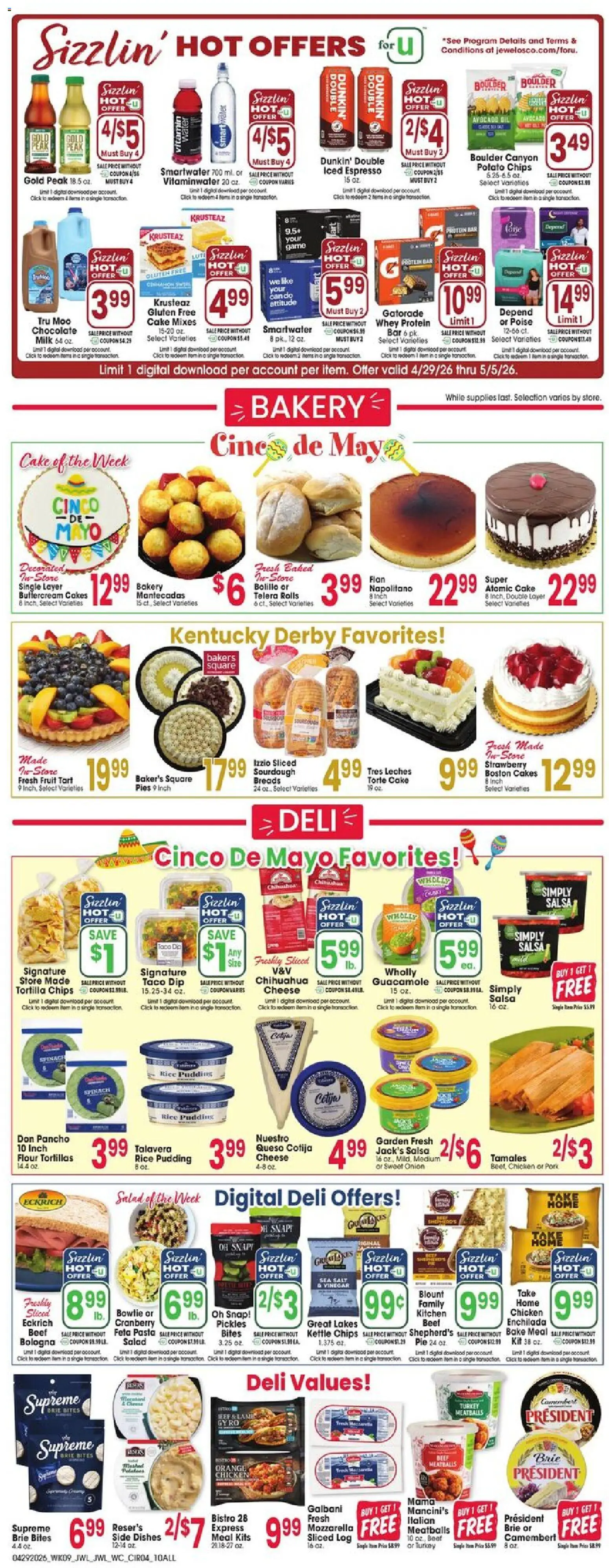 Jewel Osco Weekly Ad - valid from 29.04.2026 | Page: 4 | Products: Vitamin, Vinegar, Spinach, Pork