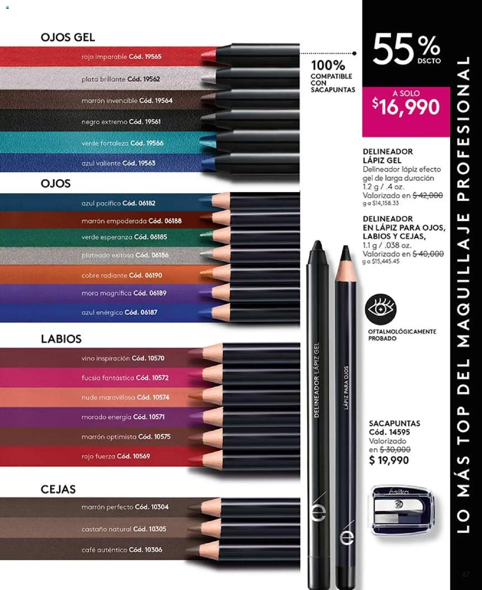 Ésika revista - valida desde el 13.03.2026 | Página: 67 | Productos: Sacapuntas, Maquillaje, Delineador, Café