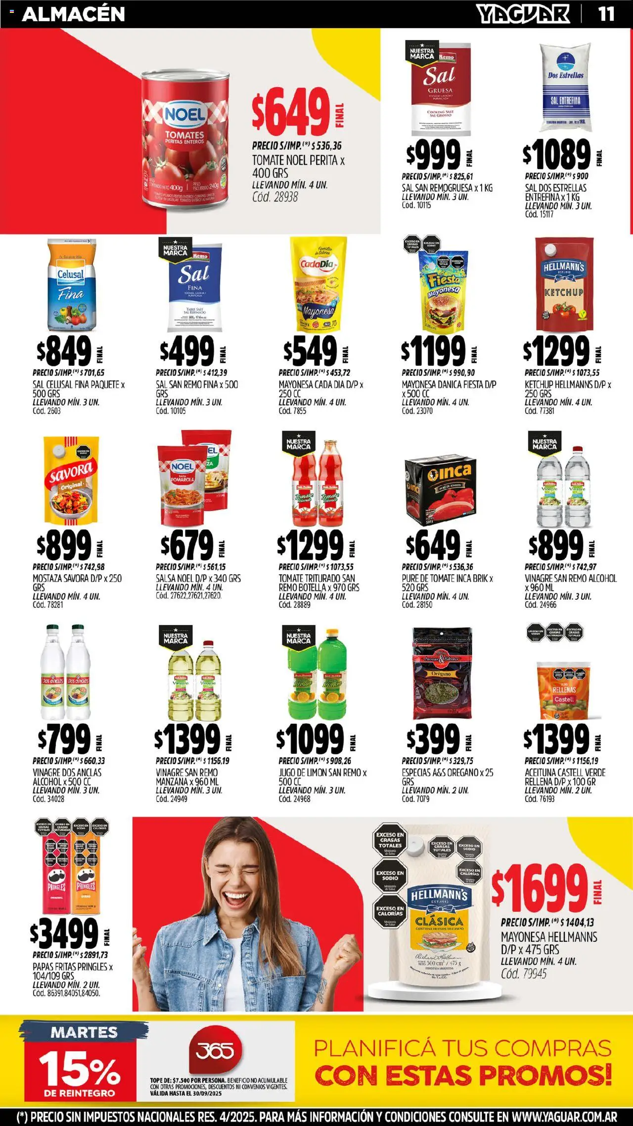 Yaguar - Mar del Plata │ válido desde el 08.09.2025 | Página: 12 | Productos: Botella, Limón, Tomates, Orégano