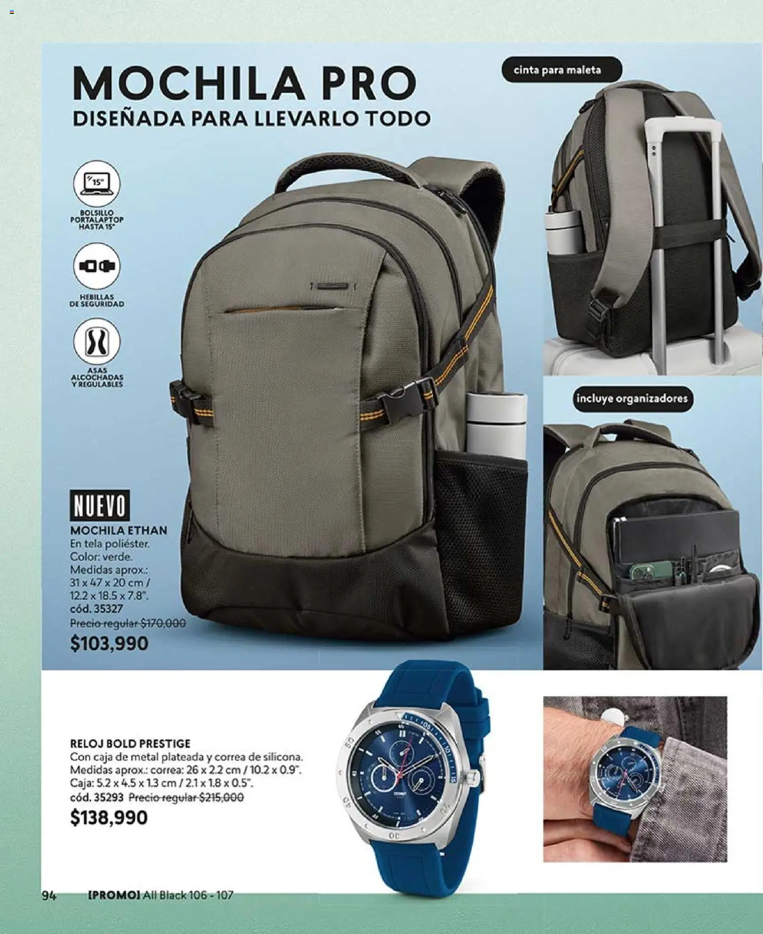 CyZone revista - valida desde el 03.04.2026 | Página: 94 | Productos: Mochila, Maleta, Reloj, Cinta