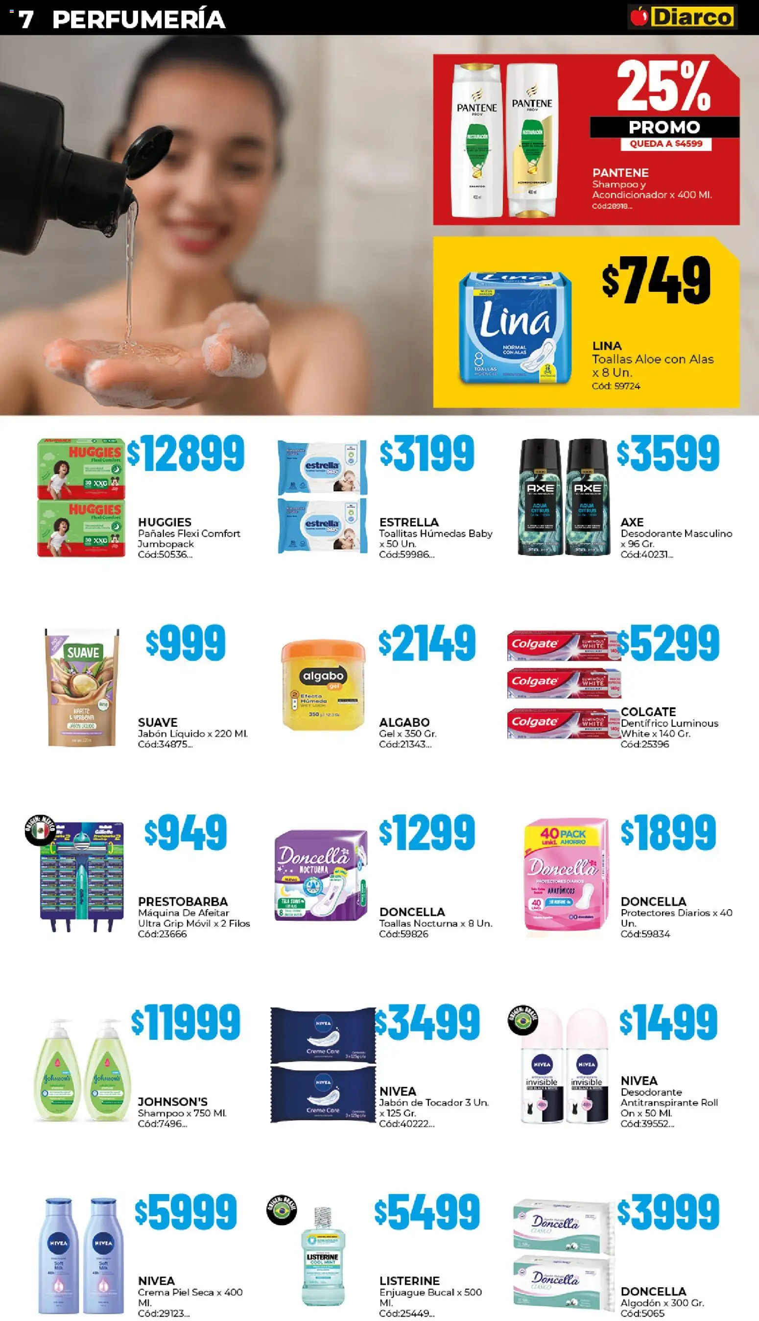 Diarco - Ofertas Tdf │ válido desde el 19.01.2026 | Página: 7 | Productos: Toallas, Desodorante, Antitranspirante, Crema