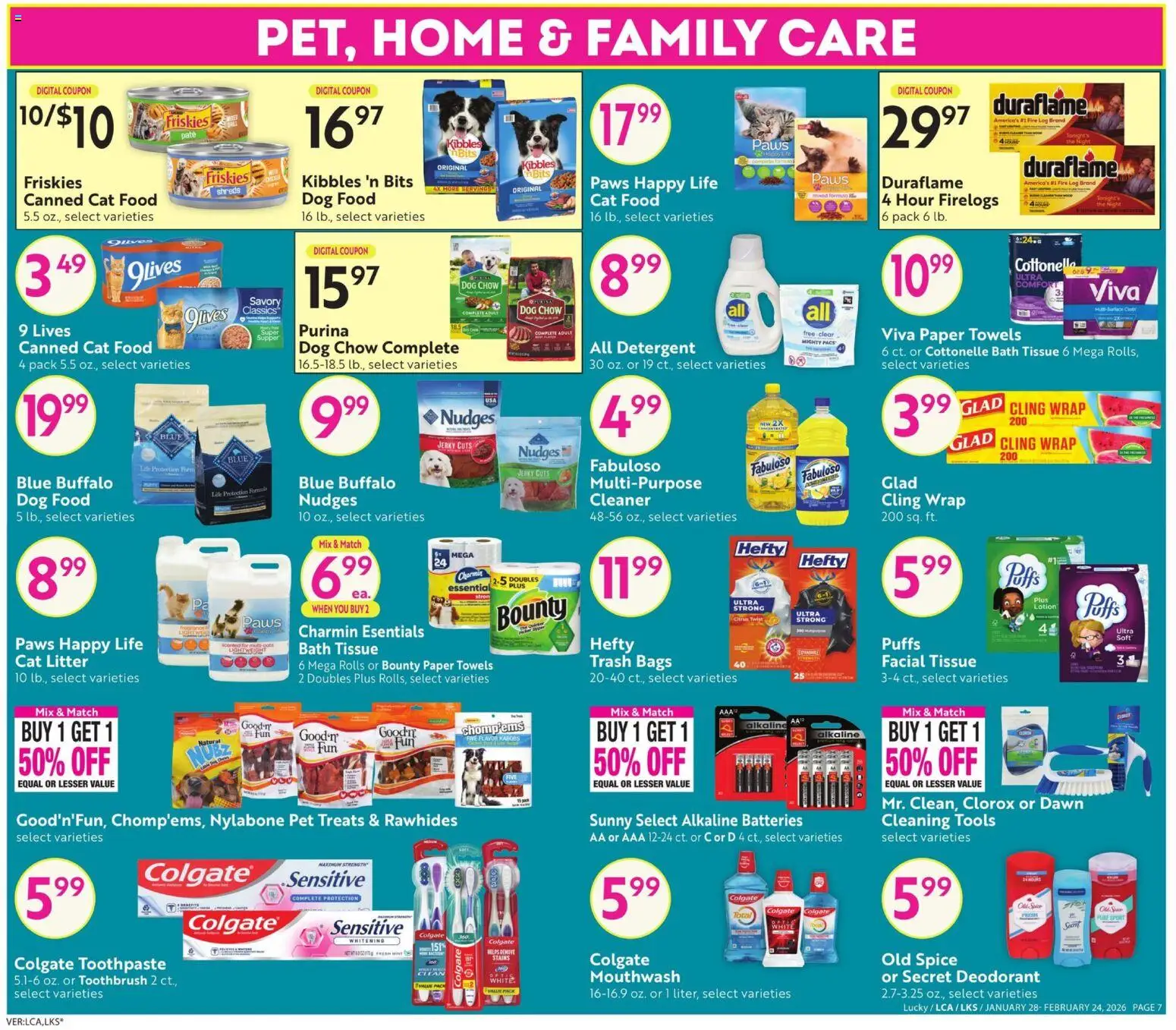 Lucky Supermarkets Big Book of Savings - valid from 28.01.2026 | Page: 7 | Products: Dog Food, Cat Litter, Deodorant, Mouthwash
