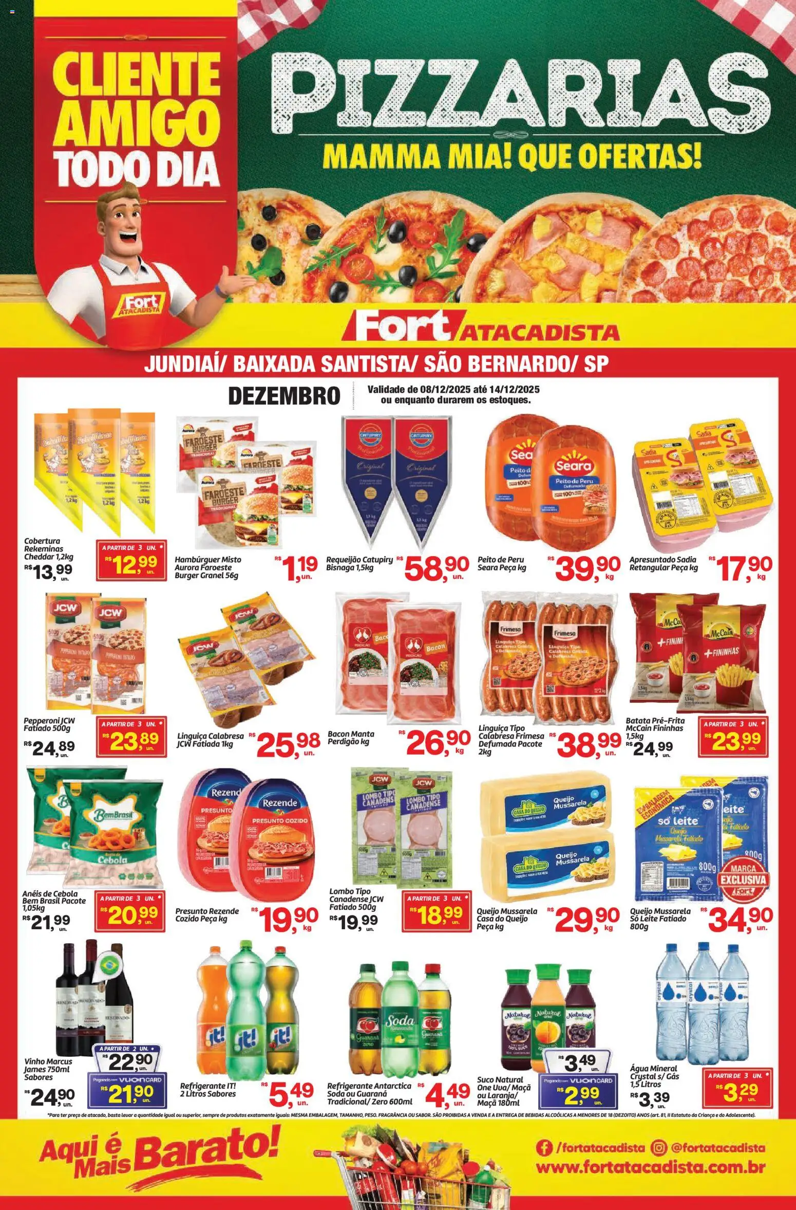 Fort Atacadista Folheto - válido de 08.12.2025 | Página: 1 | Produtos: Guaraná, Leite, Cheddar, Refrigerante