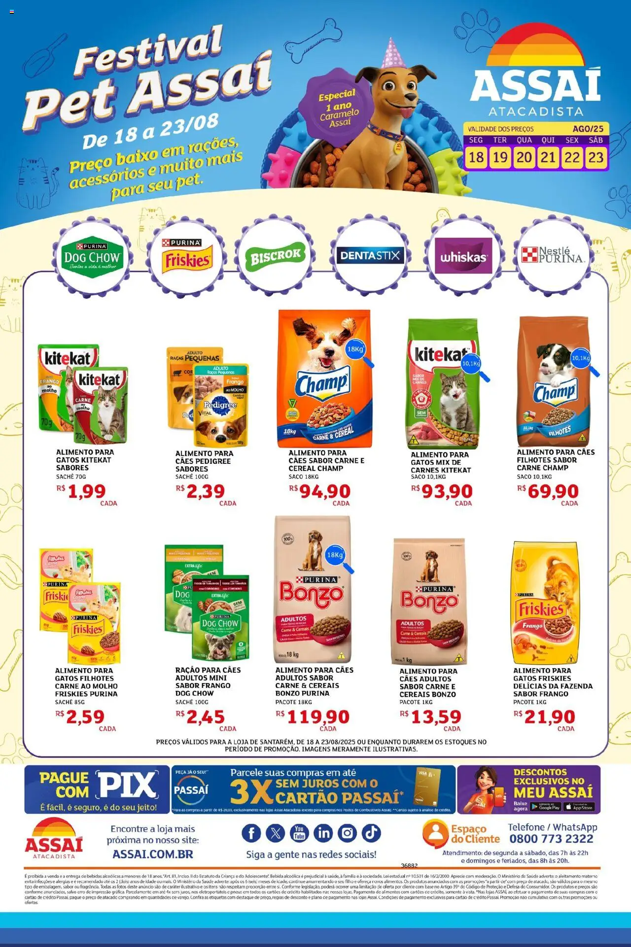 Assaí Atacadista Folheto - válido de 18.08.2025 | Página: 1 | Produtos: Cordeiro, Cereais, Telefone, Frango