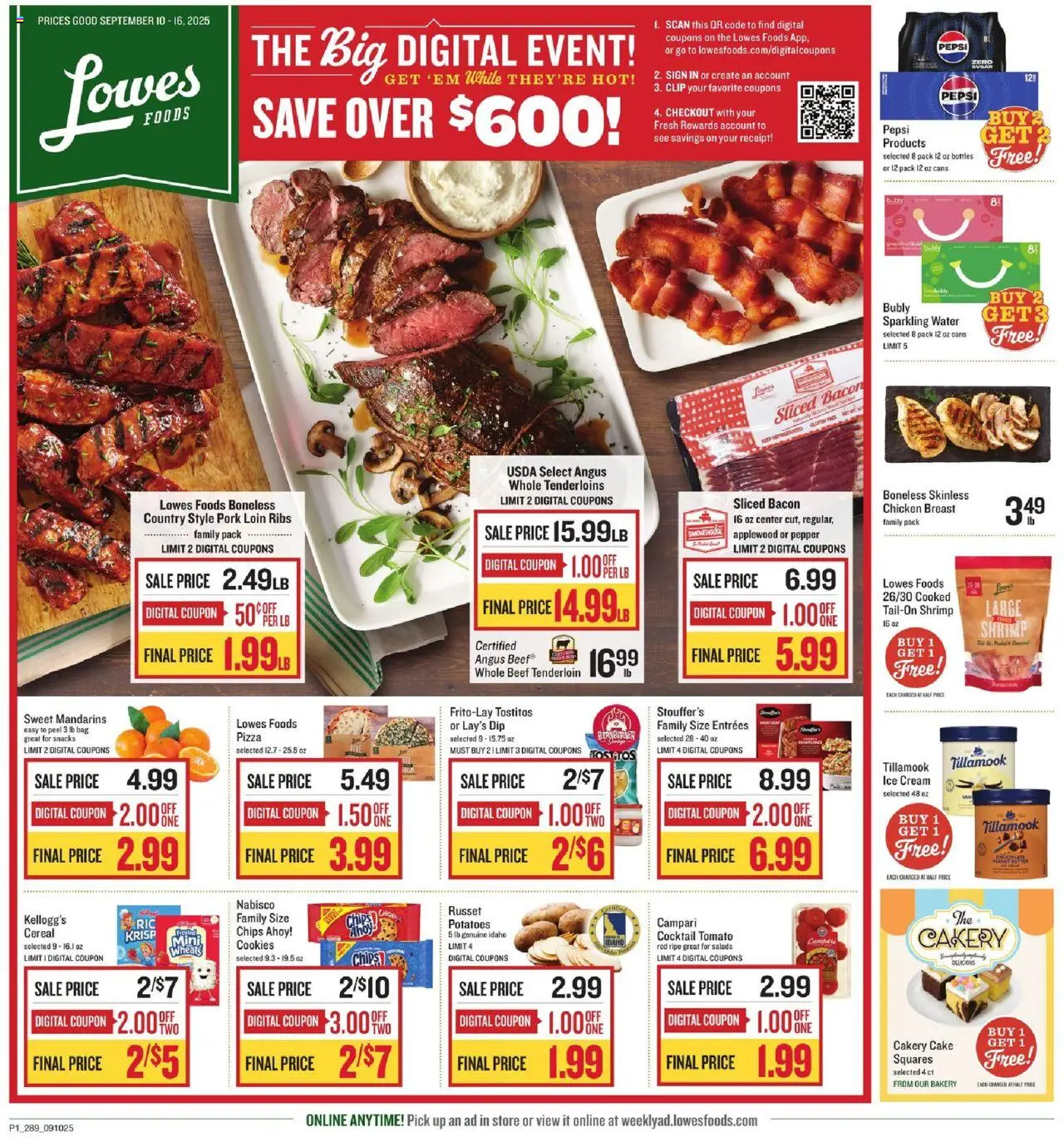 Lowes Foods Weekly Ad - GA - valid from 10.09.2025 | Page: 1 | Products: Mandarins, Pizza, Beef, Pepper