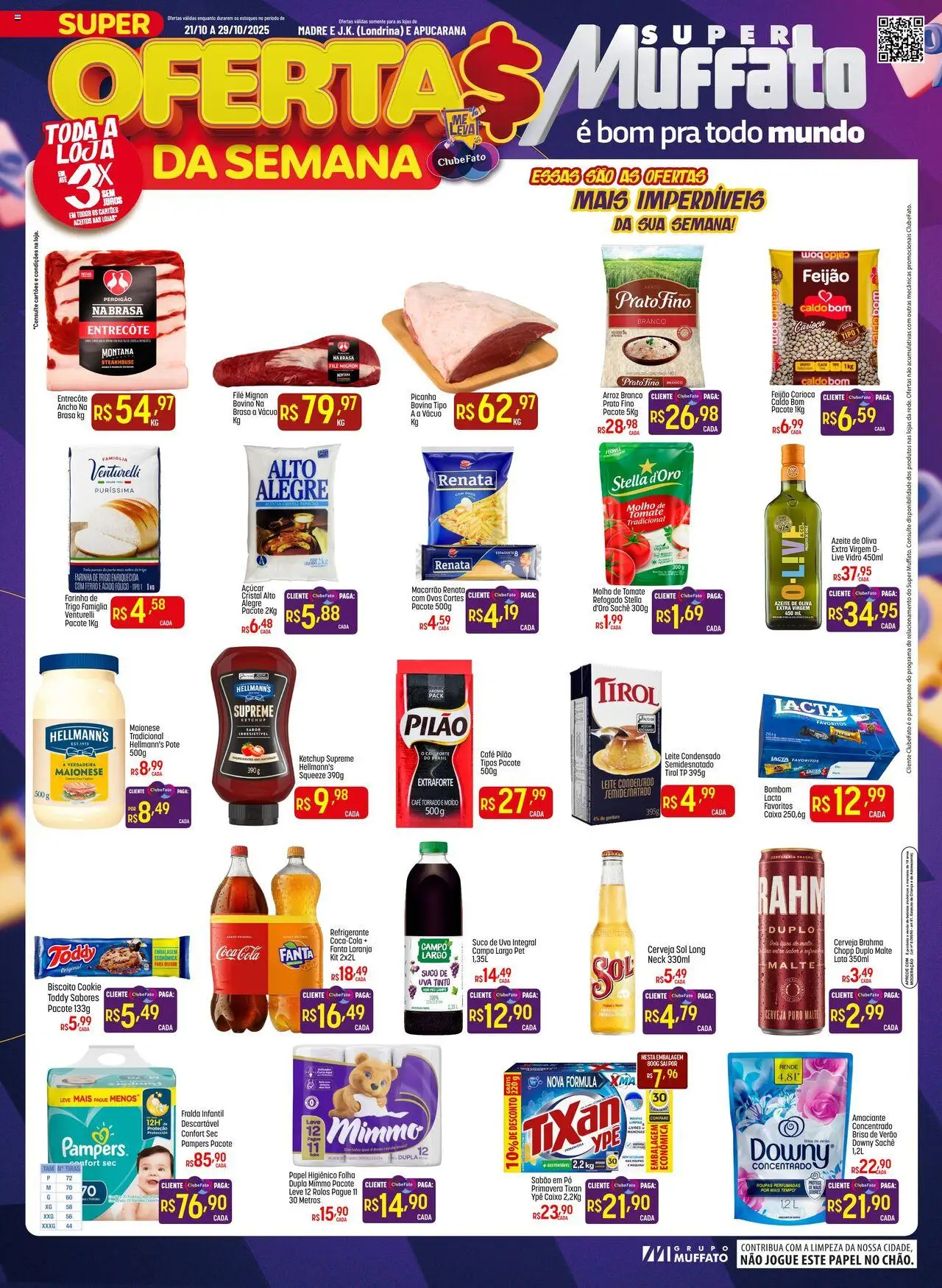 Super Muffato Folheto - válido de 21.10.2025 | Página: 1 | Produtos: Filé mignon, Caixa, Suco, Bombom