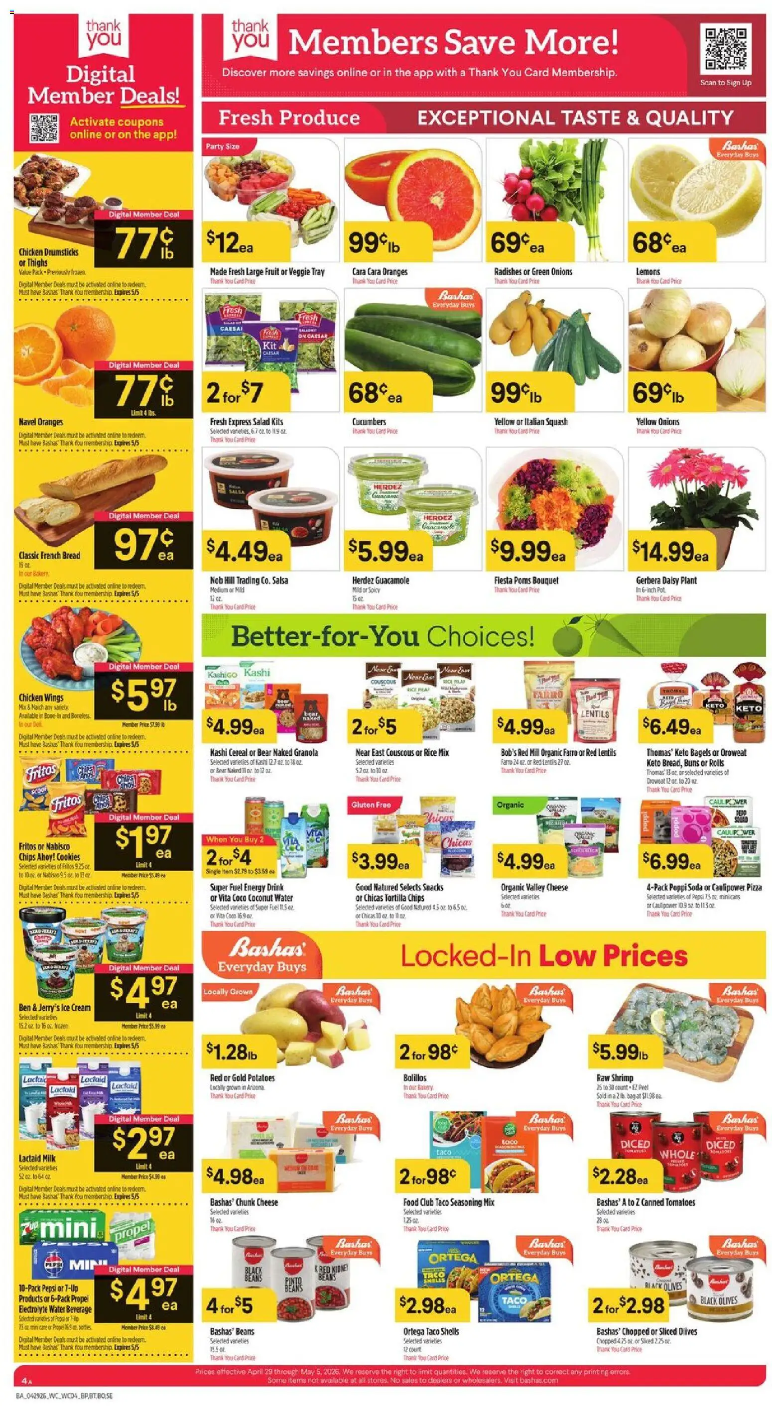 Basha's Weekly Ad - valid from 29.04.2026 | Page: 4 | Products: Bakery, Rice, Cream, Cucumbers