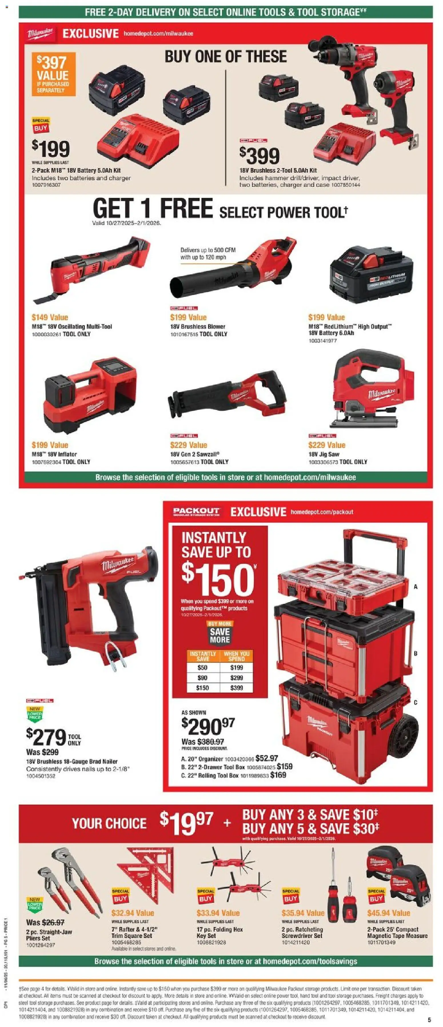 Home Depot Local Ad - NY - valid from 06.11.2025 | Page: 5 | Products: Saw, Battery, Hammer, Case