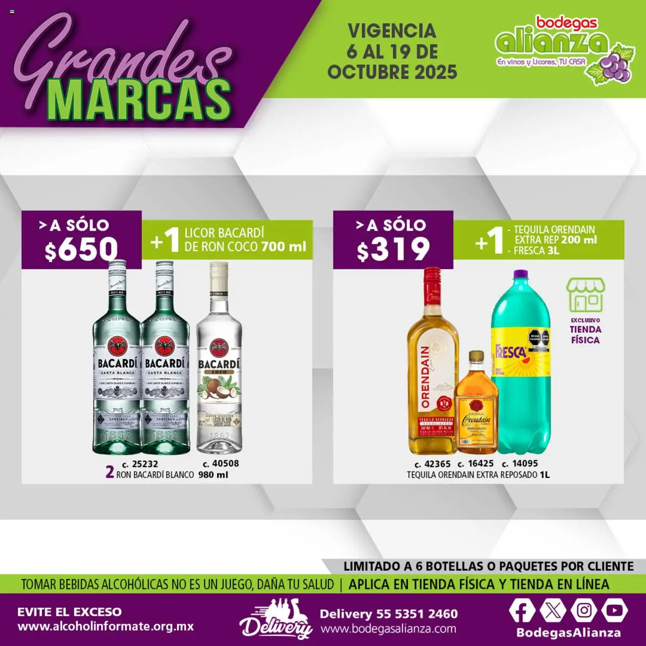 Nuevas ofertas de Bodegas Alianza válidas en toda la República Mexicana desde el 06.10.2025. ¡Encuentra las mejores ofertas en Bodegas Alianza - Catálogo Grandes Marcas! | Página: 13 | Productos: Tequila