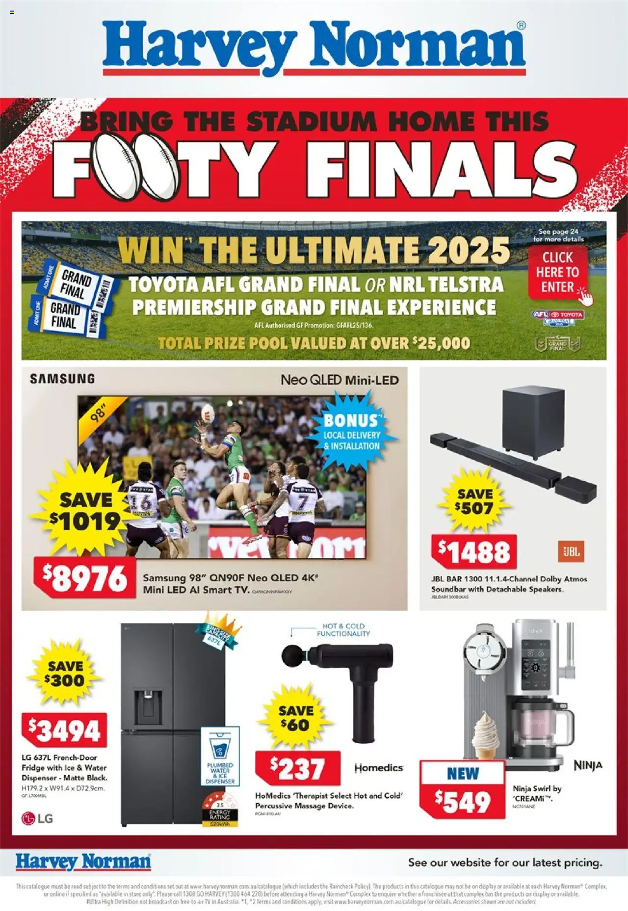 Harvey Norman catalogue - valid from 04.09.2025 | Page: 1 | Products: Water, Accessories, Tv, Fridge