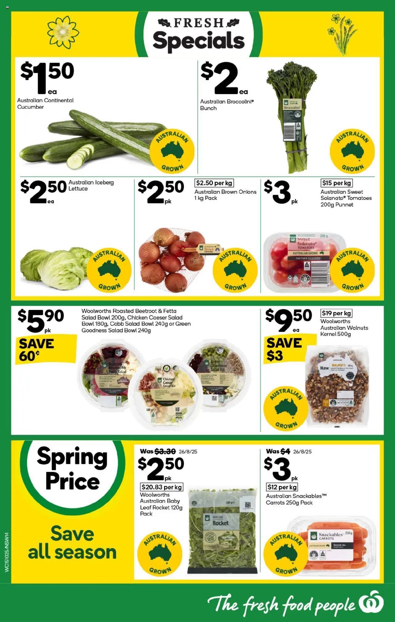 Woolworths catalogue - valid from 15.10.2025 | Page: 14 | Products: Chicken, Lettuce, Carrots, Rocket