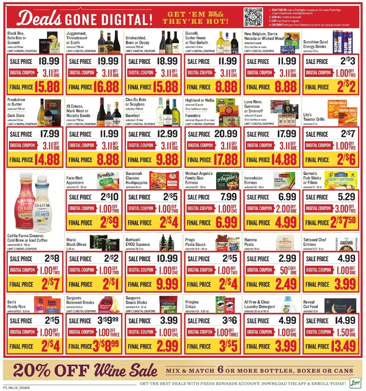 Lowes Foods Weekly Ad - NC - valid from 04.03.2026 | Page: 3 | Products: Toaster, Clip, Coffee, Fish