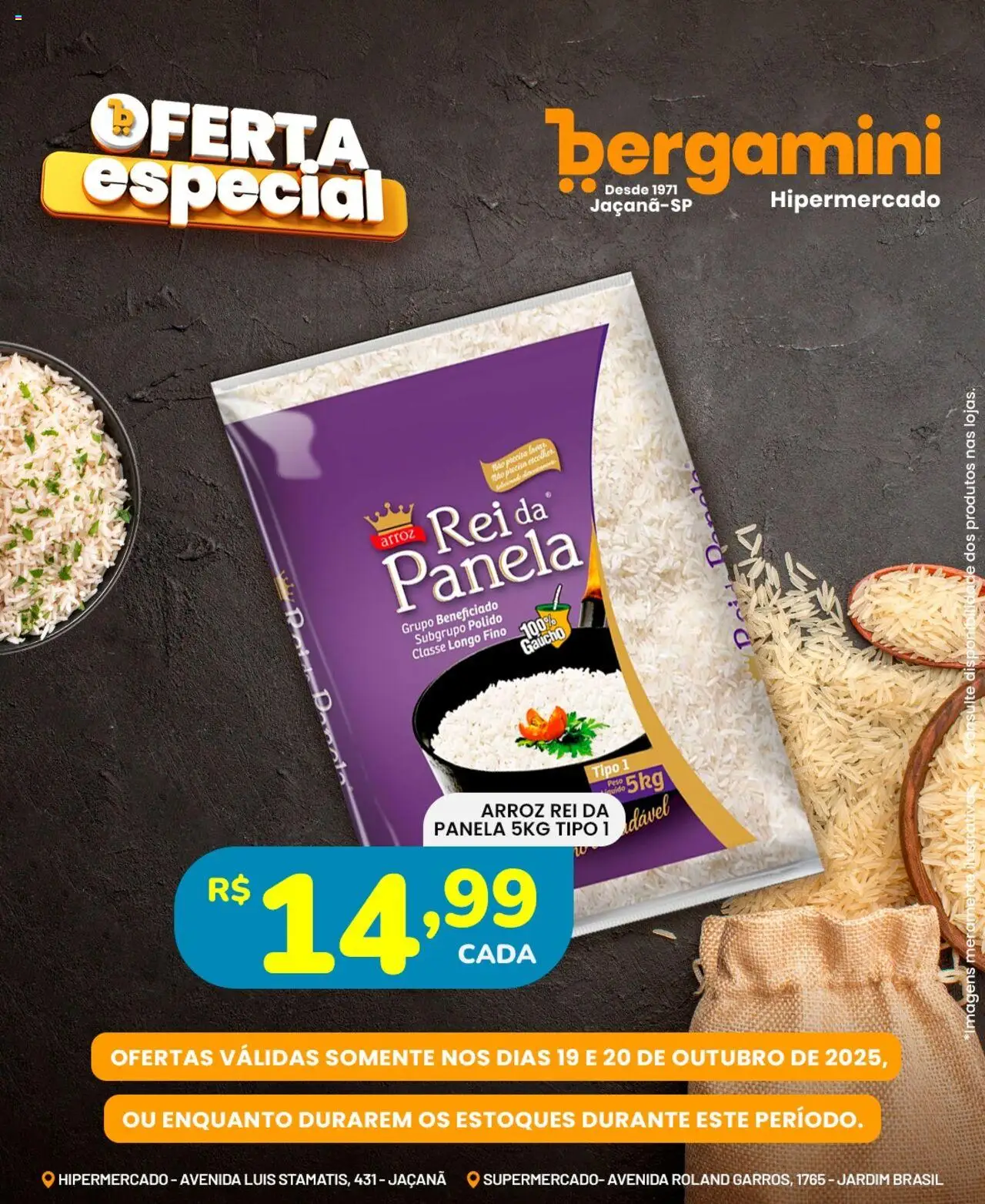 Supermercado Bergamini Folheto - válido de 19.10.2025 | Página: 2 | Produtos: Pó, Panela, Arroz