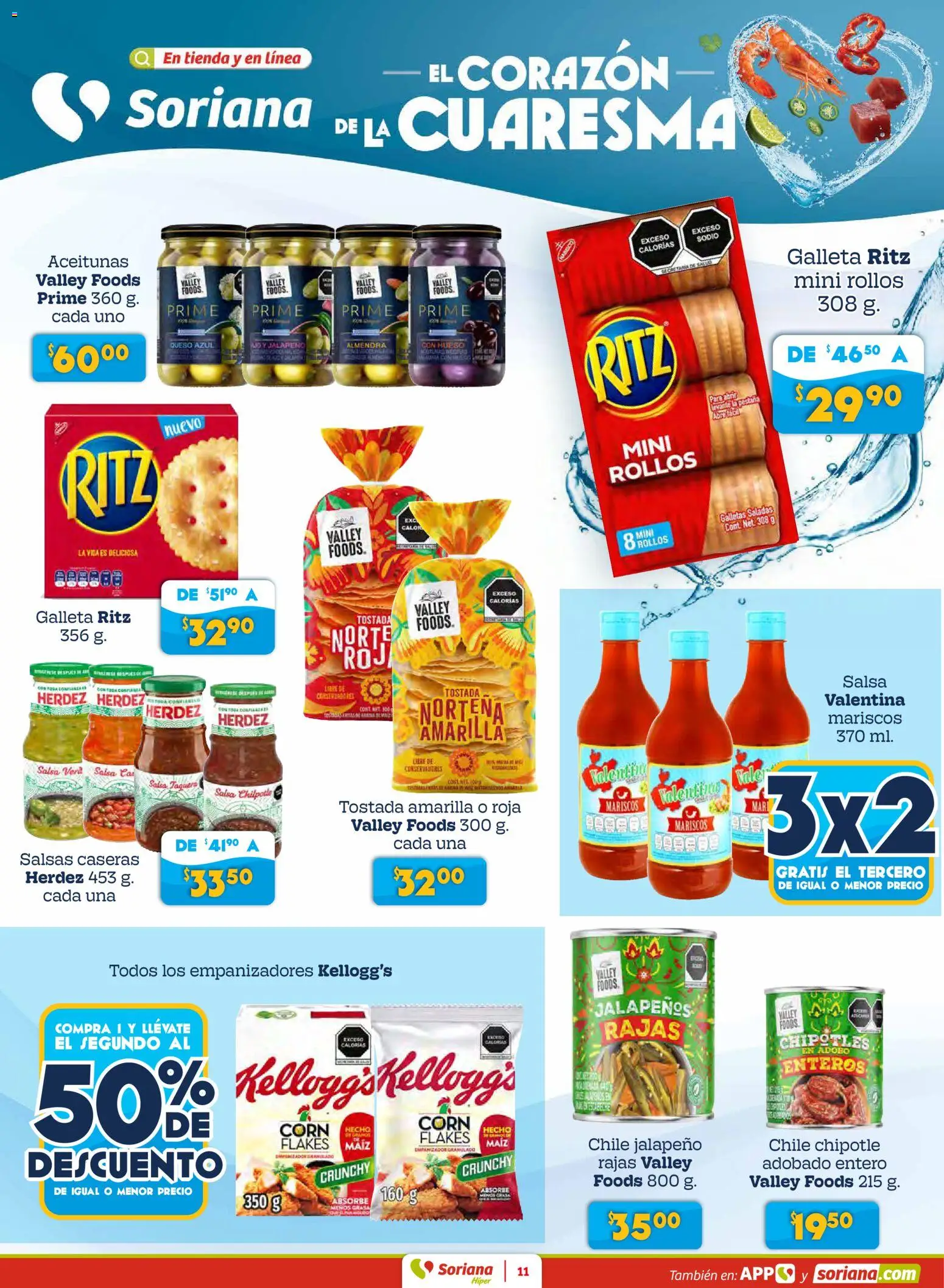 Nuevas ofertas de Soriana válidas en toda la República Mexicana desde el 27.02.2026. ¡Encuentra las mejores ofertas en Soriana Preciazazaso Híper: Frontera BCN, Son! | Página: 11 | Productos: Maíz, Queso, Almendra, Galletas