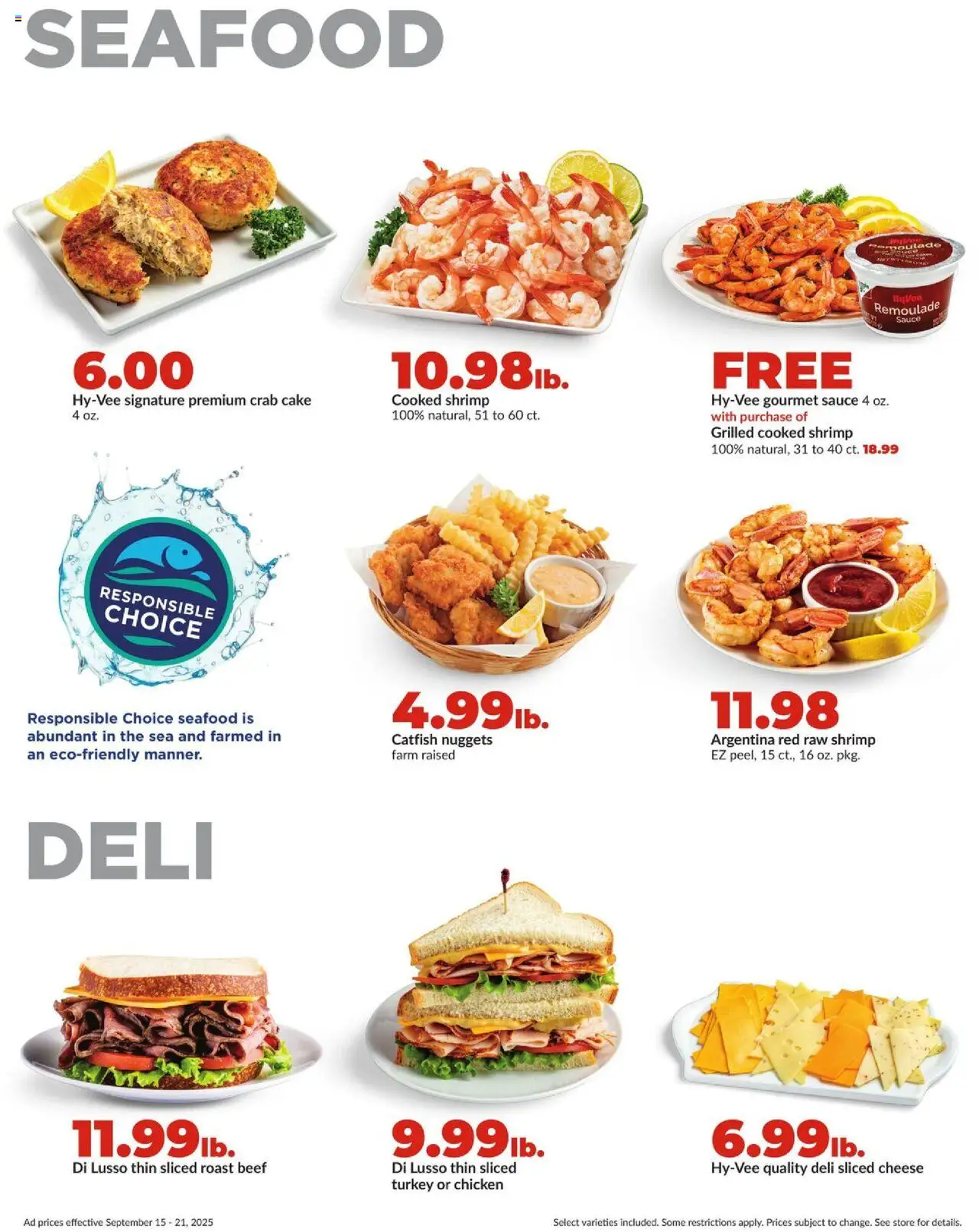 HyVee Weekly Ad - valid from 15.09.2025 | Page: 14 | Products: Cheese, Beef, Sauce, Seafood