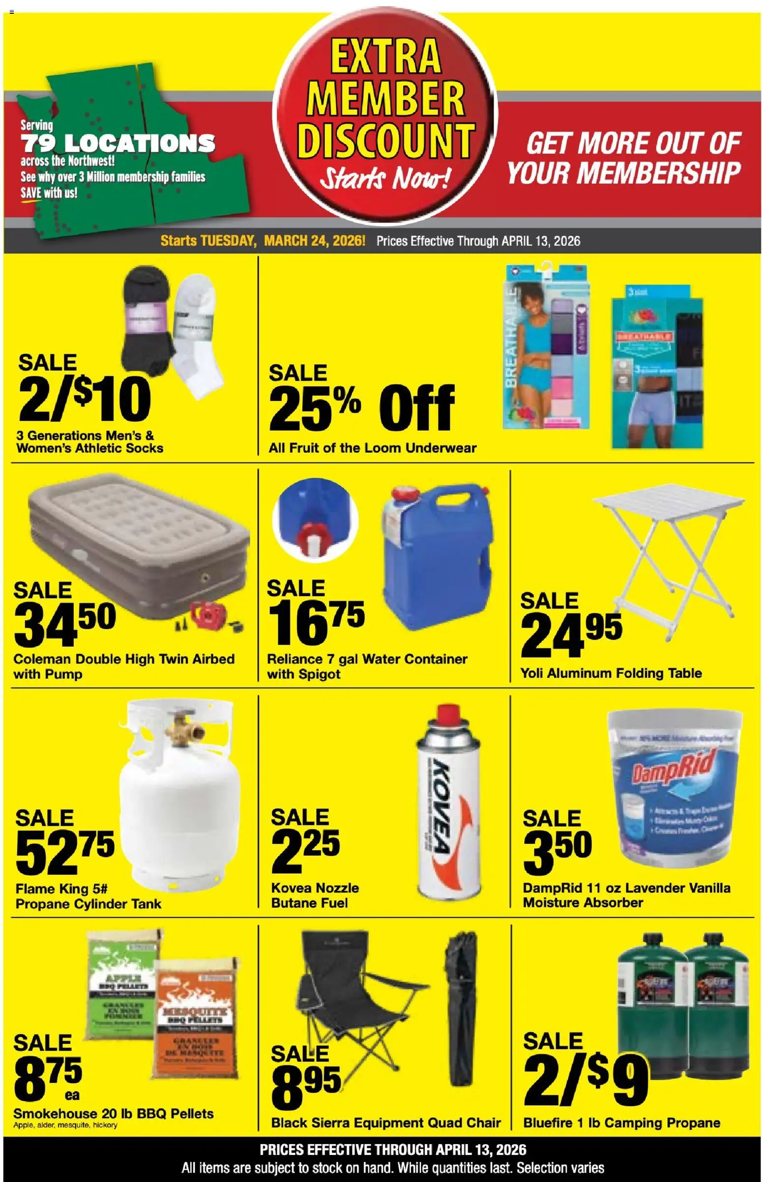 Bi-Mart Extra Membership Discount - valid from 24.03.2026 | Page: 6 | Products: Chair, Underwear, Socks, Water