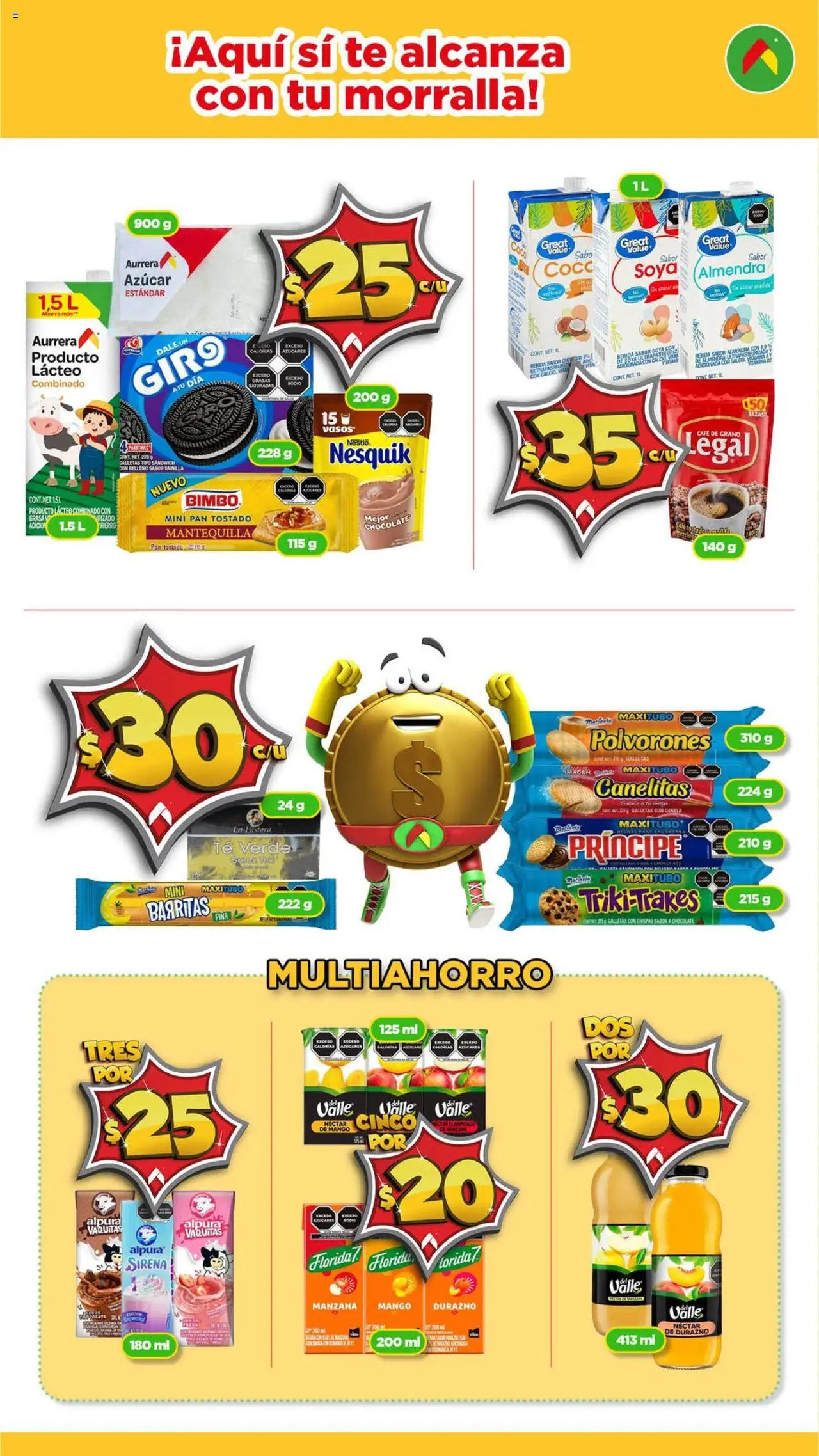Nuevas ofertas de Bodega Aurrerá válidas en toda la República Mexicana desde el 14.08.2025. ¡Encuentra las mejores ofertas en Bodega Aurrerá - Folleto Morralla! | Página: 3 | Productos: Manzana, Mantequilla, Almendra, Piña