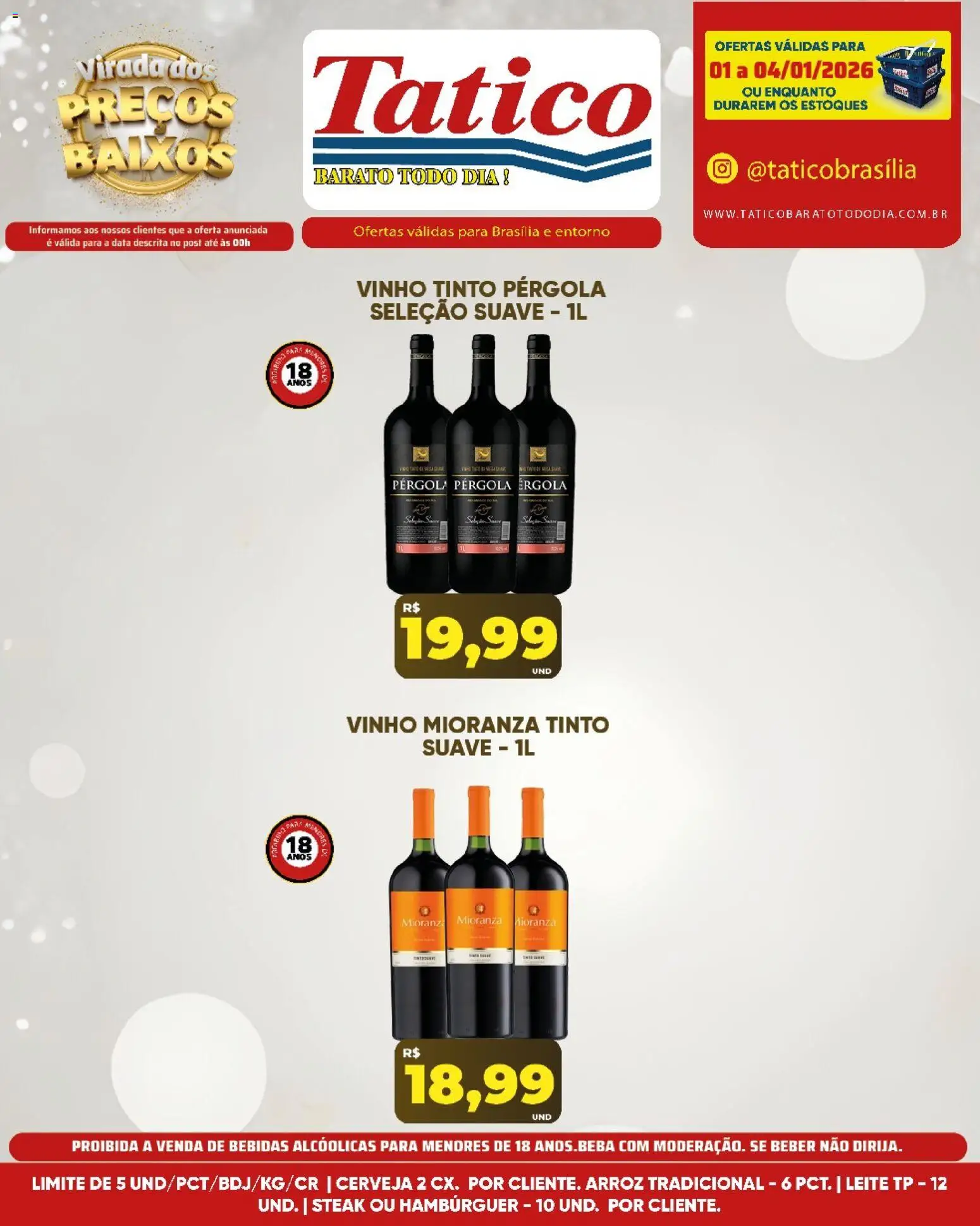 Tatico Folheto - válido de 05.01.2026 | Página: 37 | Produtos: Leite, Vinho, Cerveja, Hambúrguer