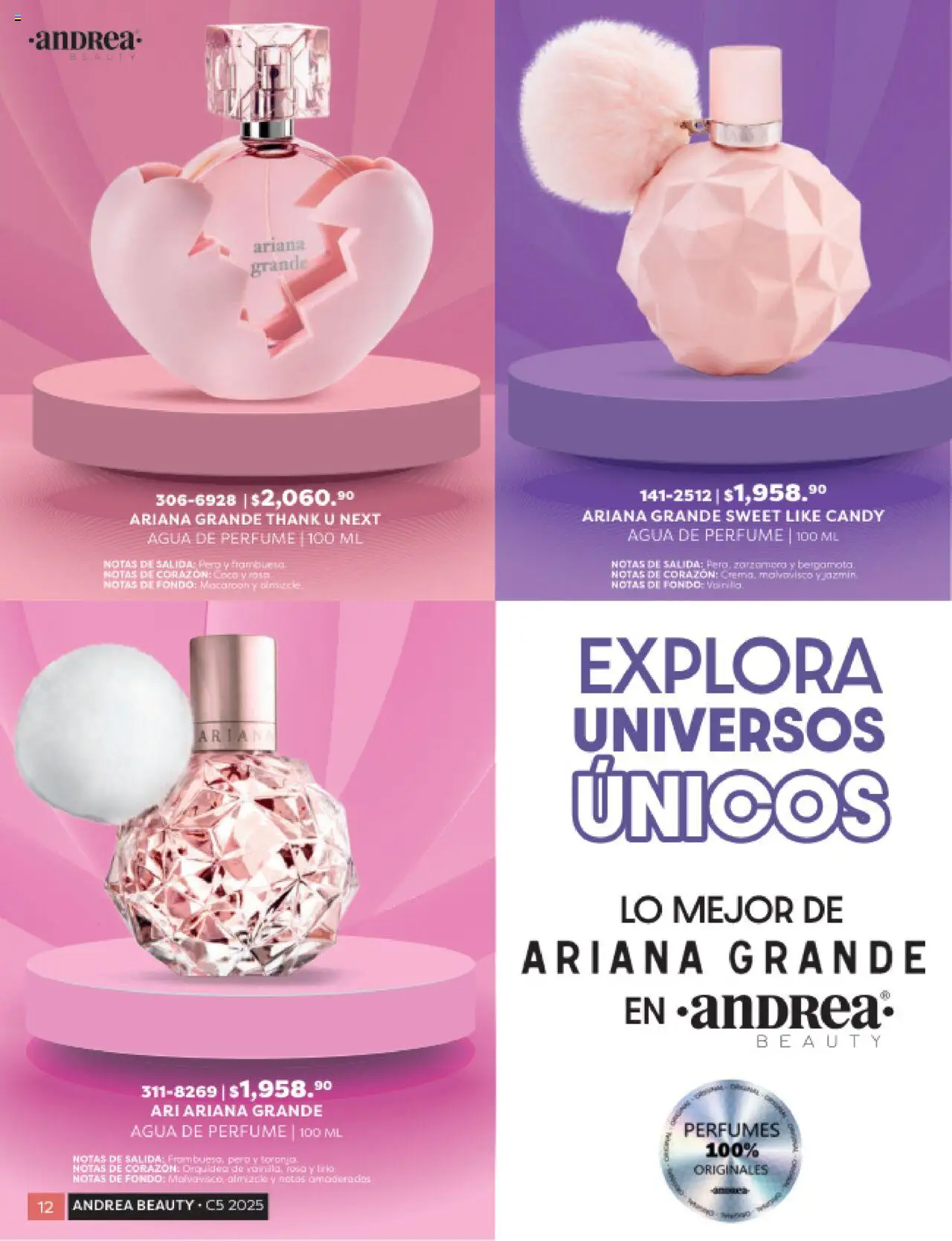 Nuevas ofertas de Andrea válidas en toda la República Mexicana desde el 24.08.2025. ¡Encuentra las mejores ofertas en Andrea - Catálogo Beauty Campaña 5! | Página: 12 | Productos: Pera, Agua, Toronja, Perfume