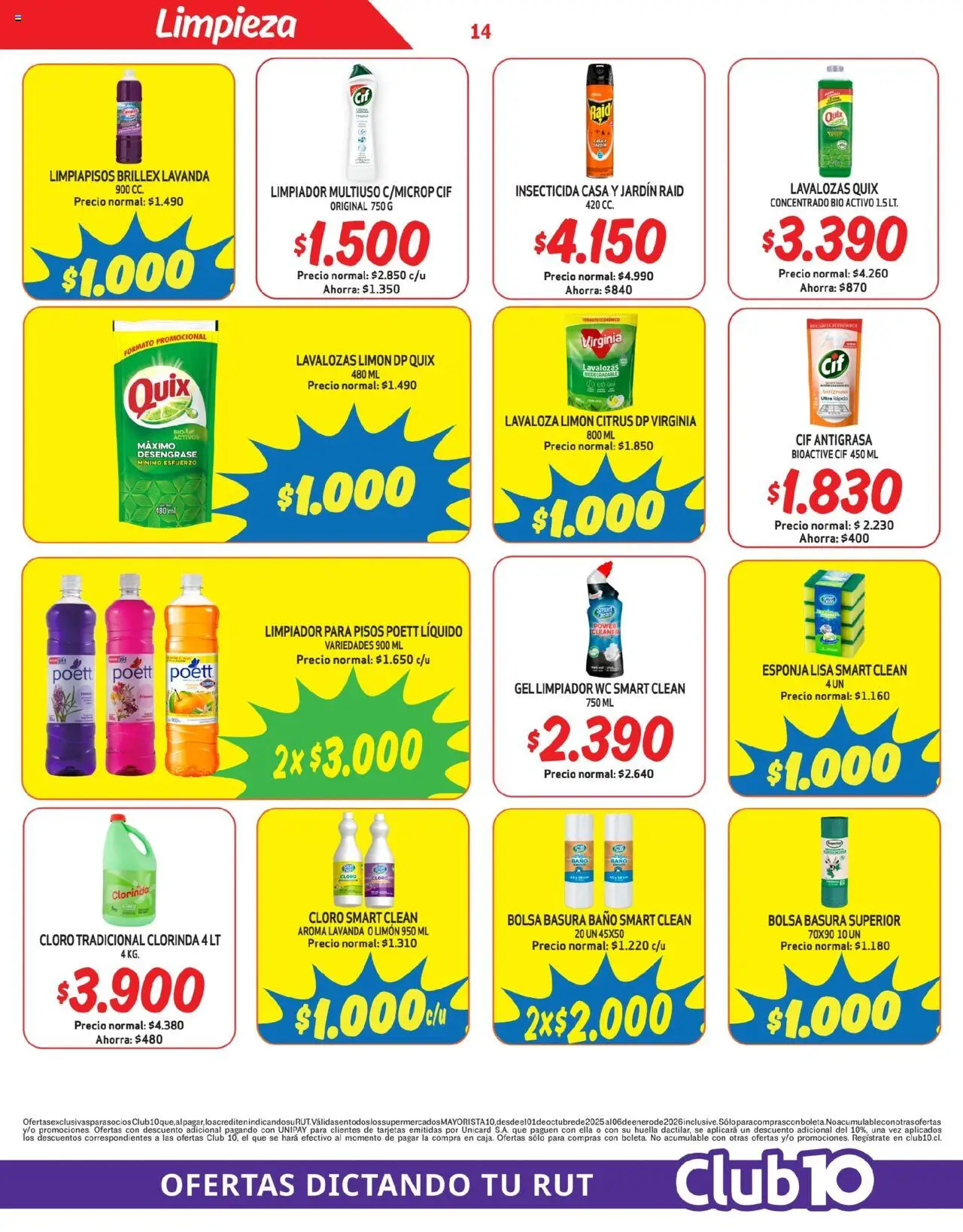 Mayorista 10 Ofertas │ válido desde el 30.09.2025 | Página: 14 | Productos: Antigrasa, Cloro, Wc, Baño