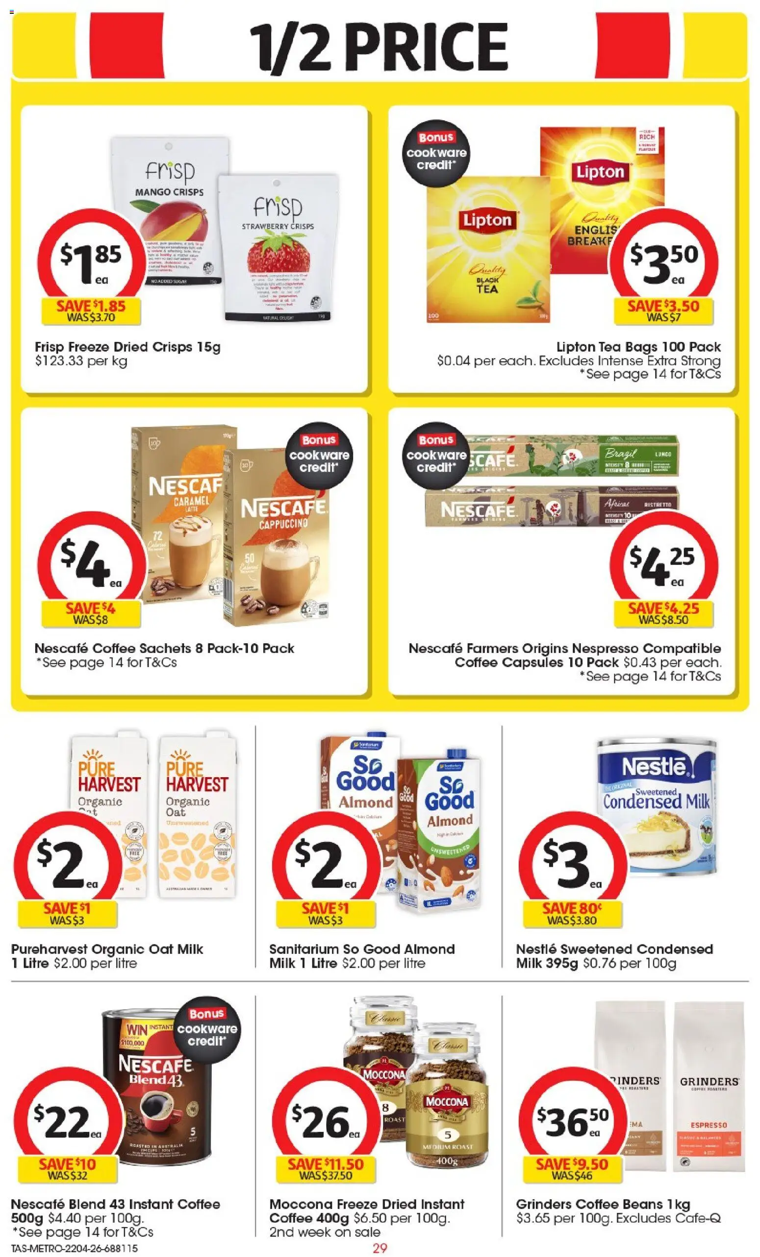 Coles catalogue - valid from 22.04.2026 | Page: 29 | Products: Tea, Mango, Moccona, Nescafe