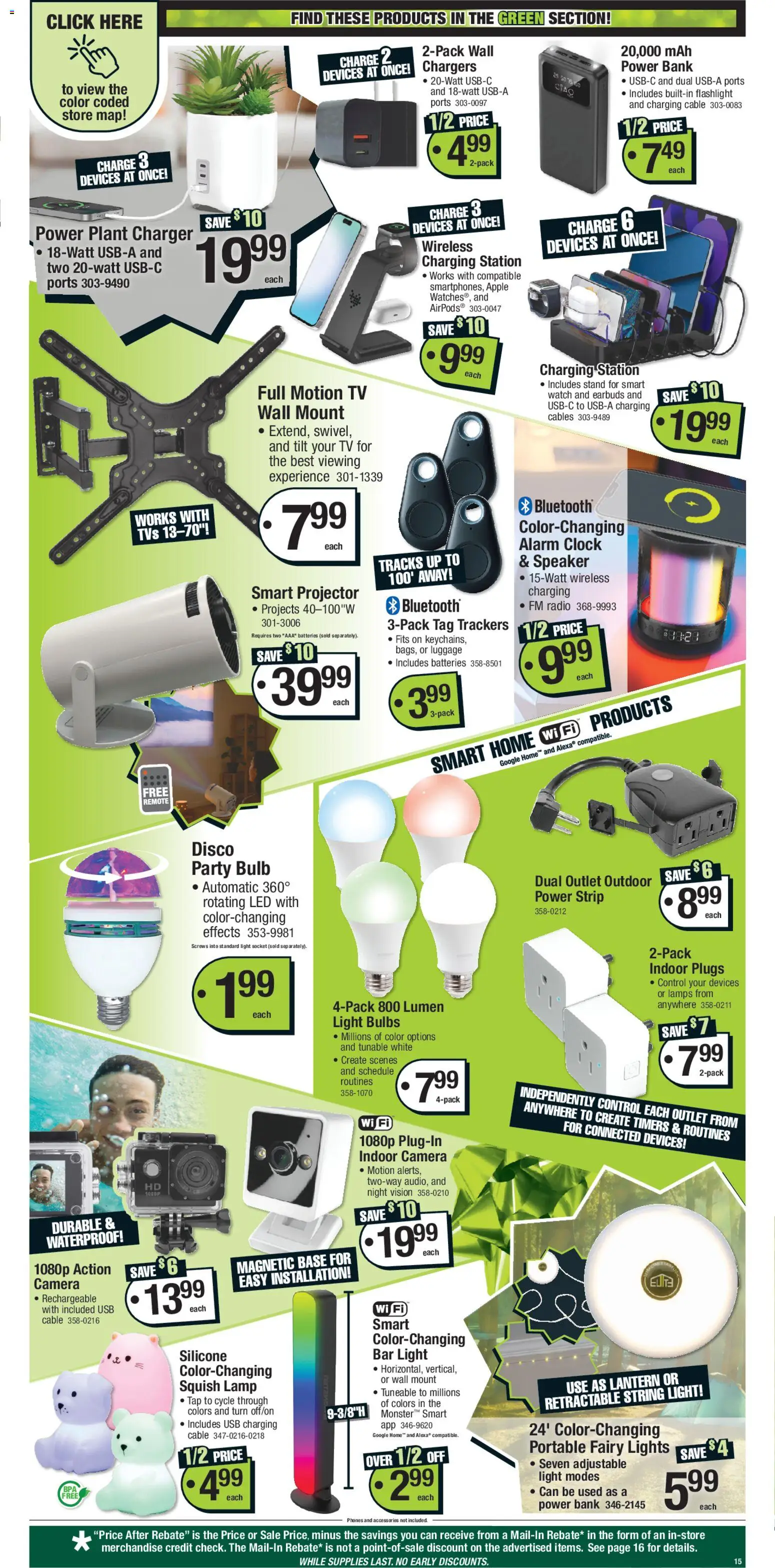 Menards - Sale B and I - valid from 28.11.2025 | Page: 15 | Products: Socket, Lamp, Alarm, Charger