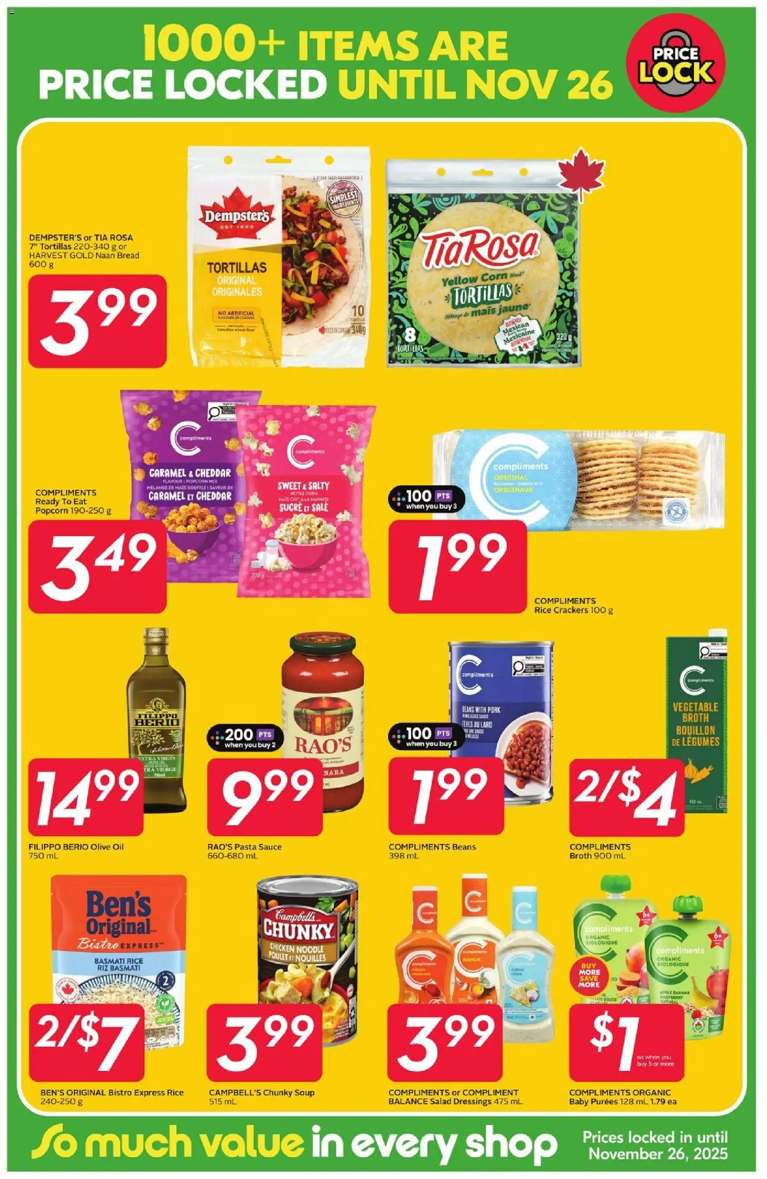 Sobeys flyer valid from 23.10.2025 | Page: 5 | Products: Rice, Salad, Chicken, Pork