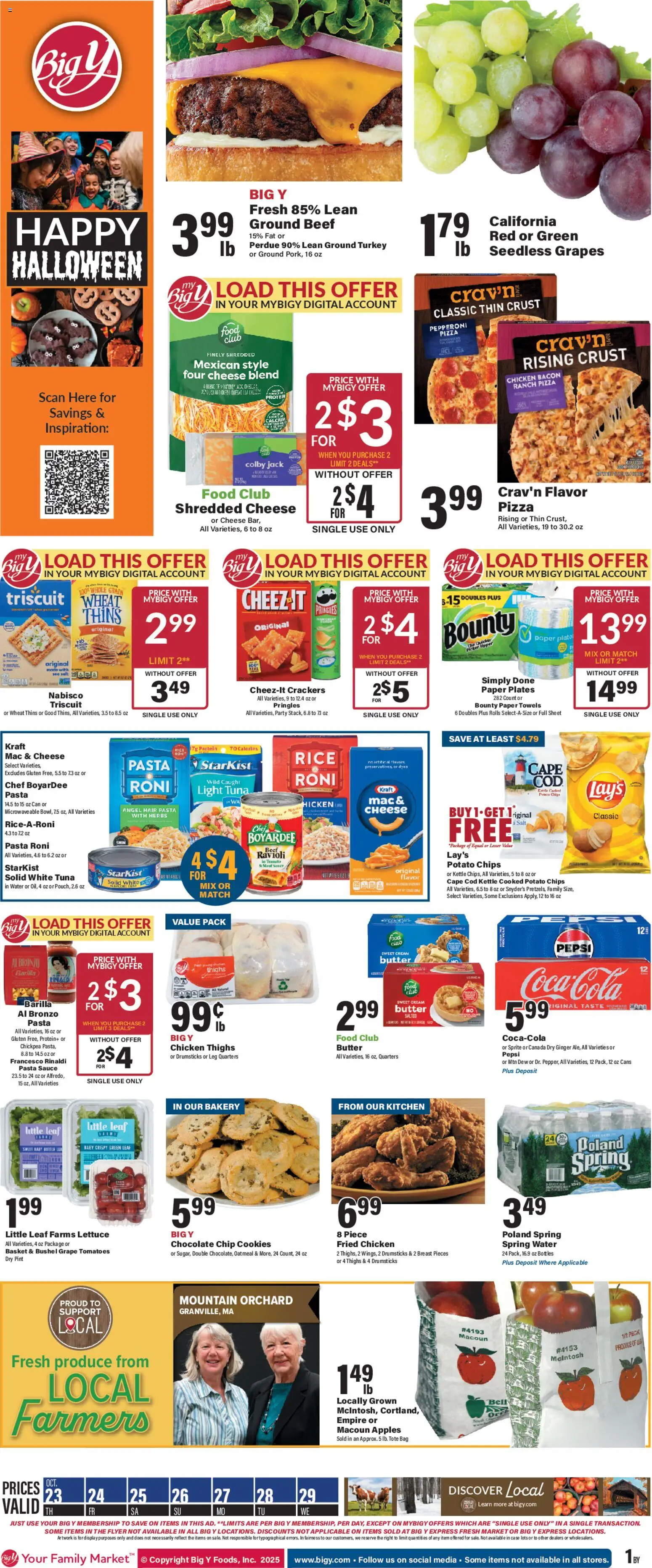 Big Y Weekly Ad - valid from 29.10.2025 | Page: 1 | Products: Bakery, Basket, Chocolate Chip, Case