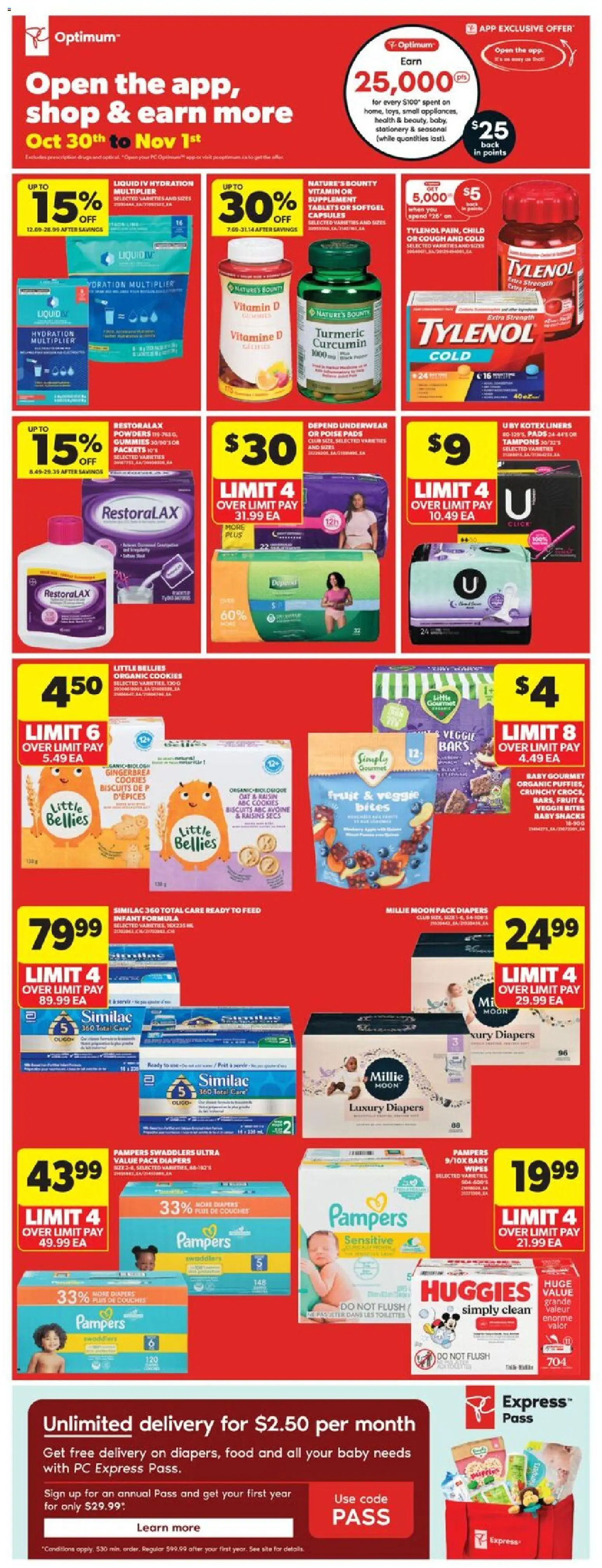 Real Canadian Superstore flyer valid from 30.10.2025 | Page: 30 | Products: Cookies, PC, Underwear