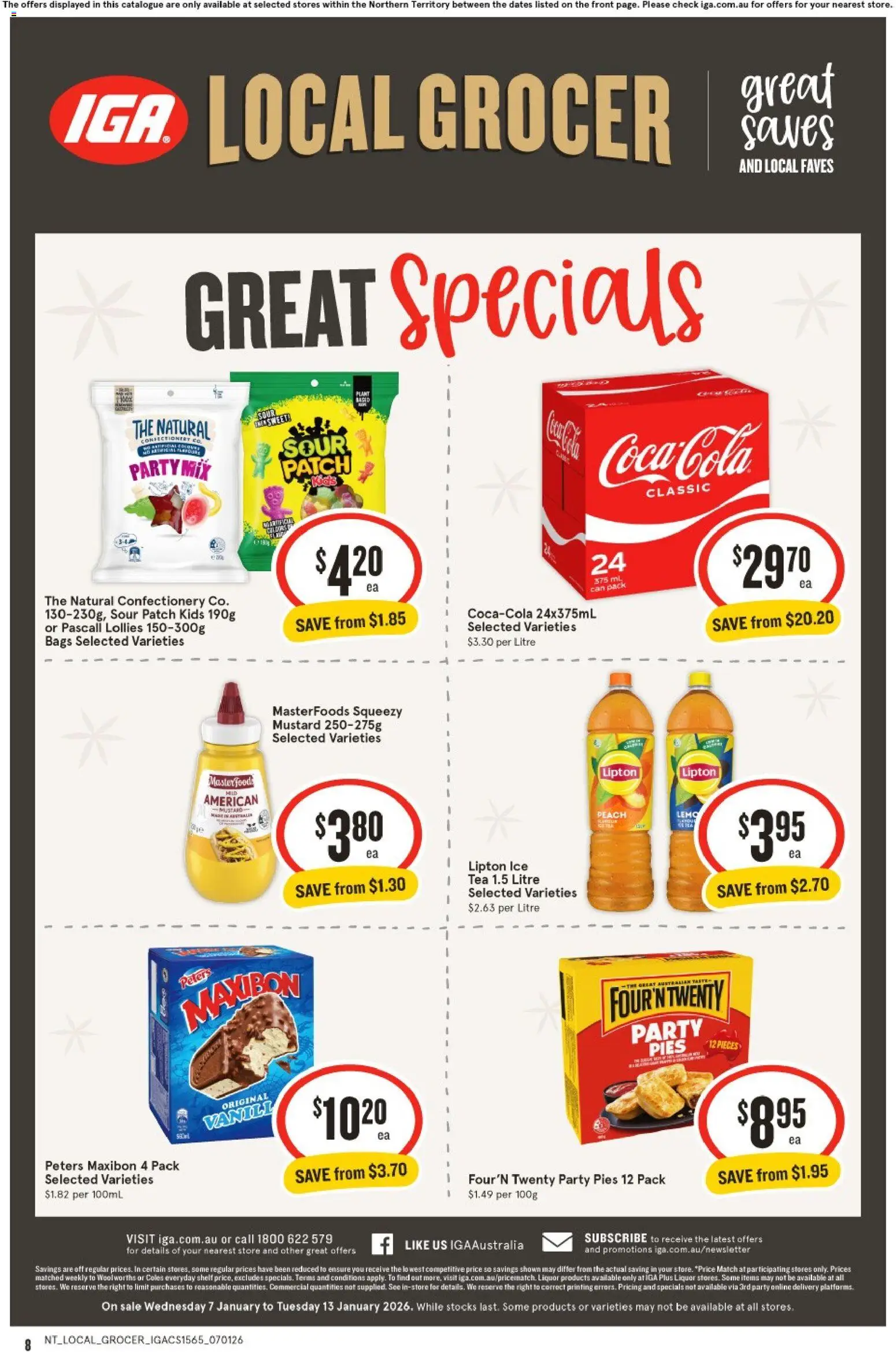 IGA catalogue - valid from 07.01.2026 | Page: 8 | Products: Pizza, Fish, Fridge, Freezer