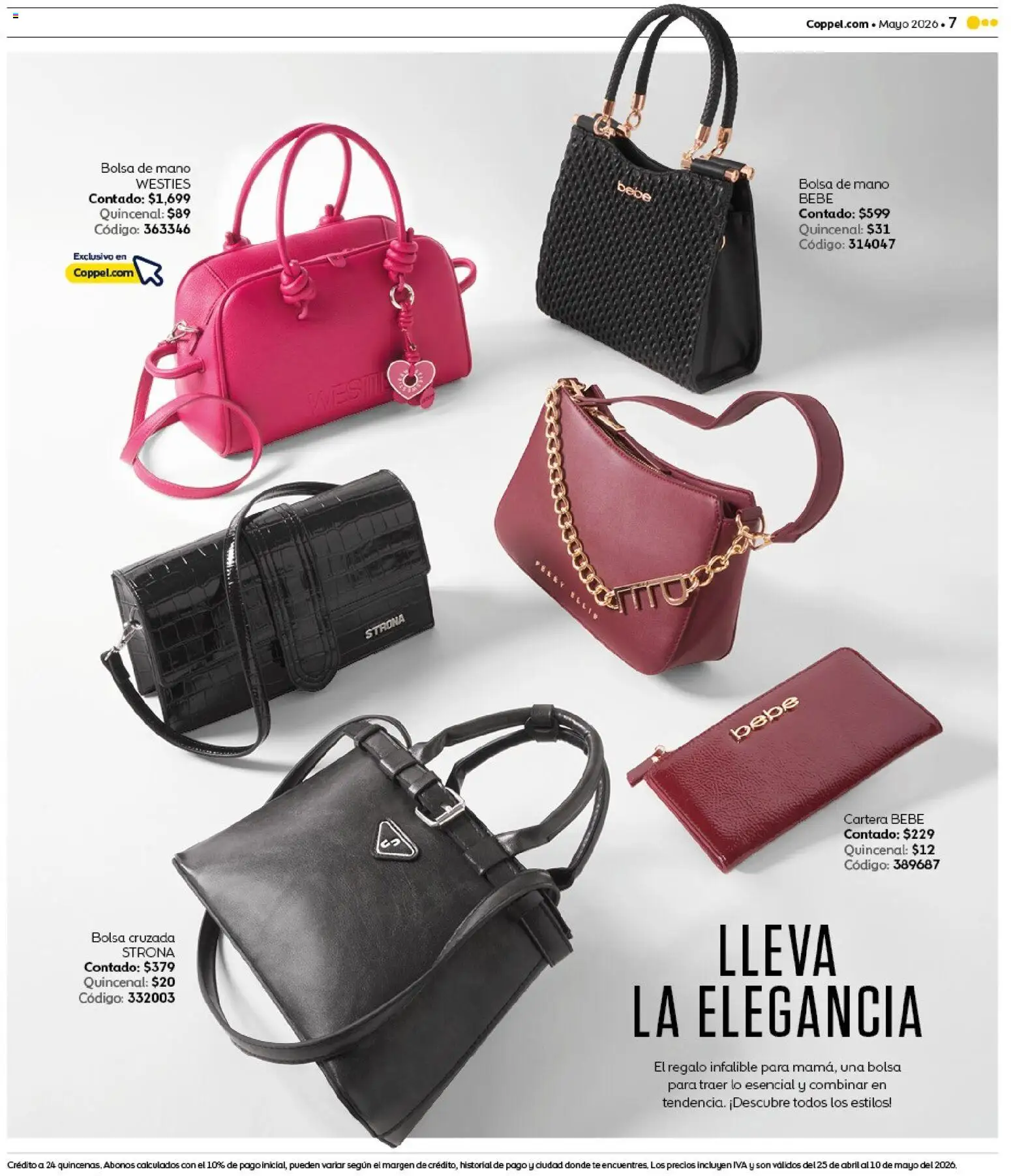 Nuevas ofertas de Coppel válidas en toda la República Mexicana desde el 25.04.2026. ¡Encuentra las mejores ofertas en Coppel catálogo Claro que la vas a querer! | Página: 7 | Productos: Bolsa