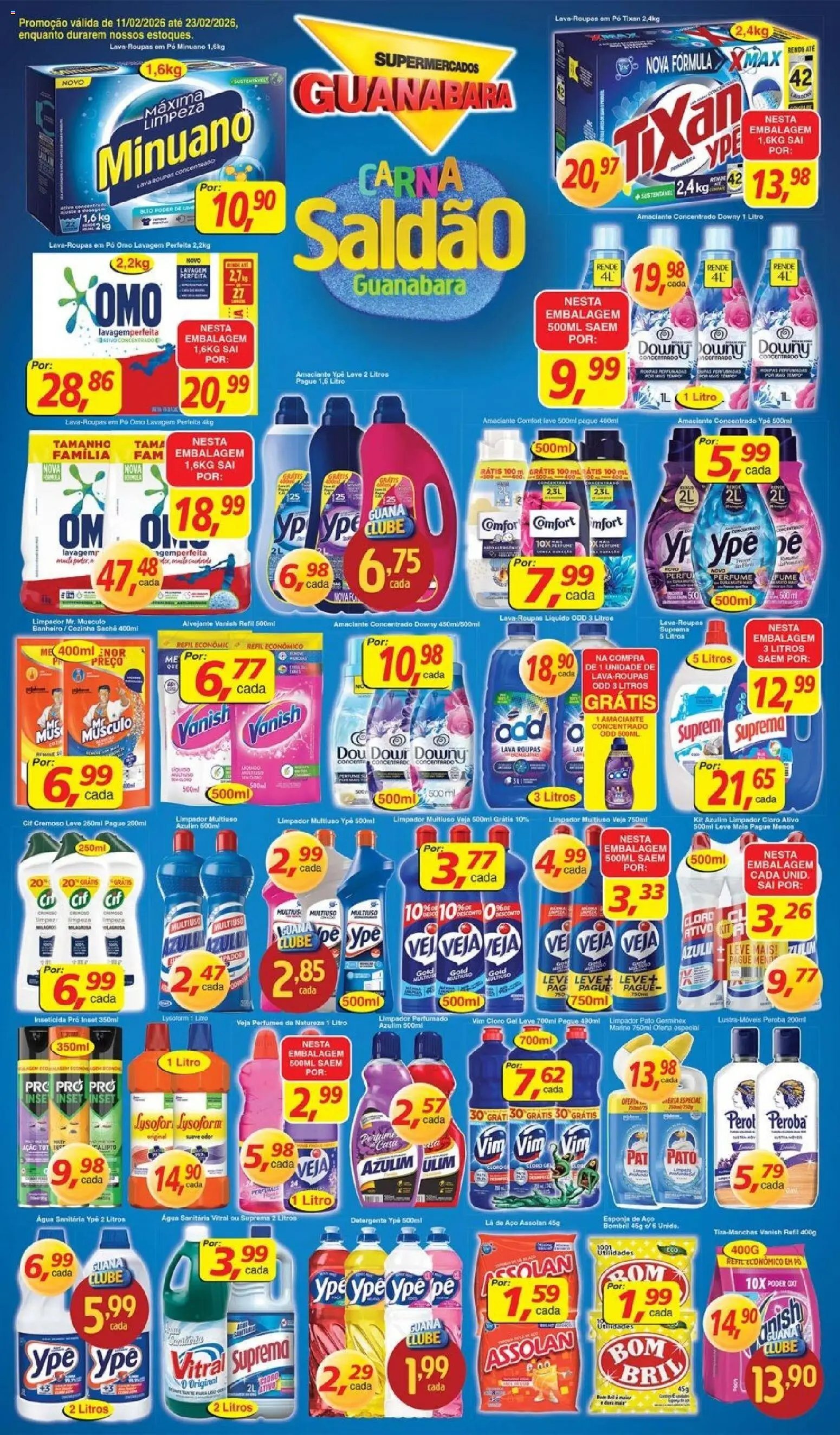 Supermercados Guanabara Folheto - válido de 11.02.2026 | Página: 9 | Produtos: Perfume, Pó, Detergente, Inseticida