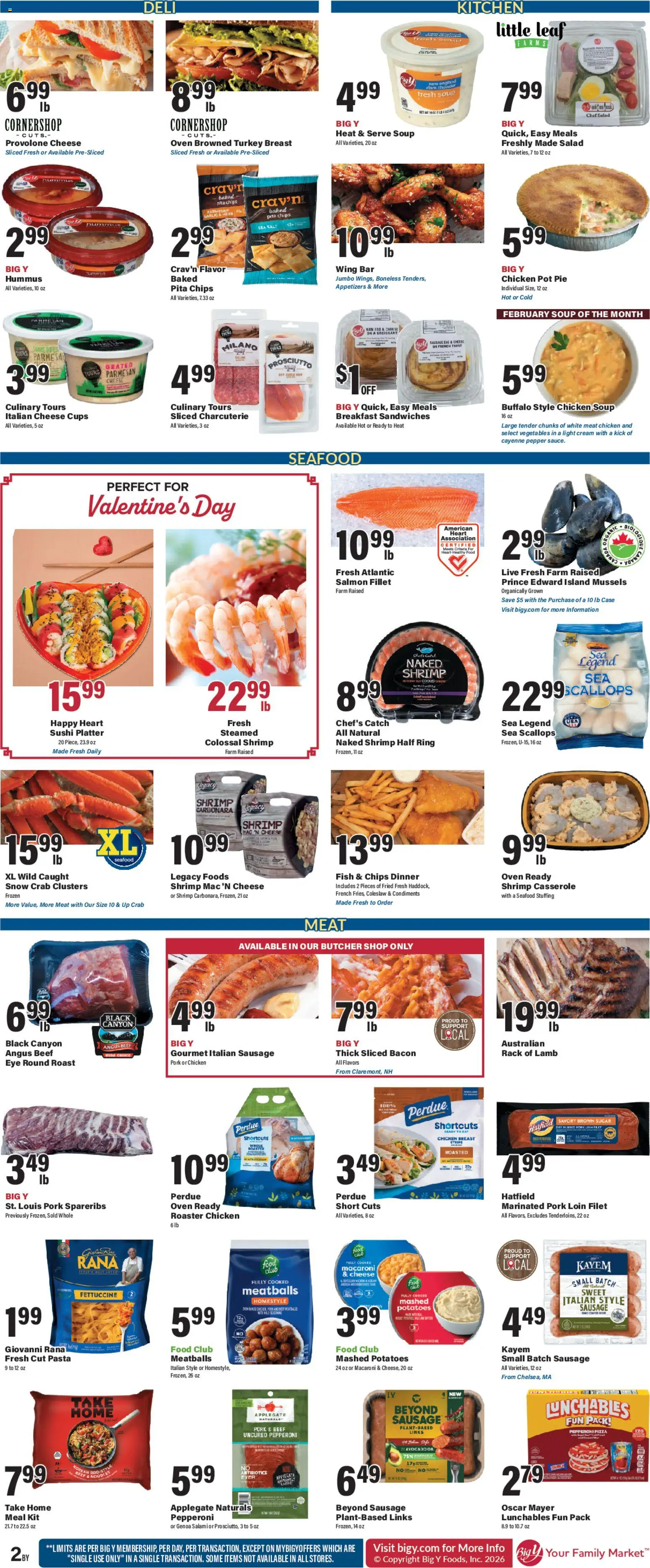 Big Y Weekly Ad - valid from 12.02.2026 | Page: 3 | Products: Cheese, Pizza, Cream, Salt