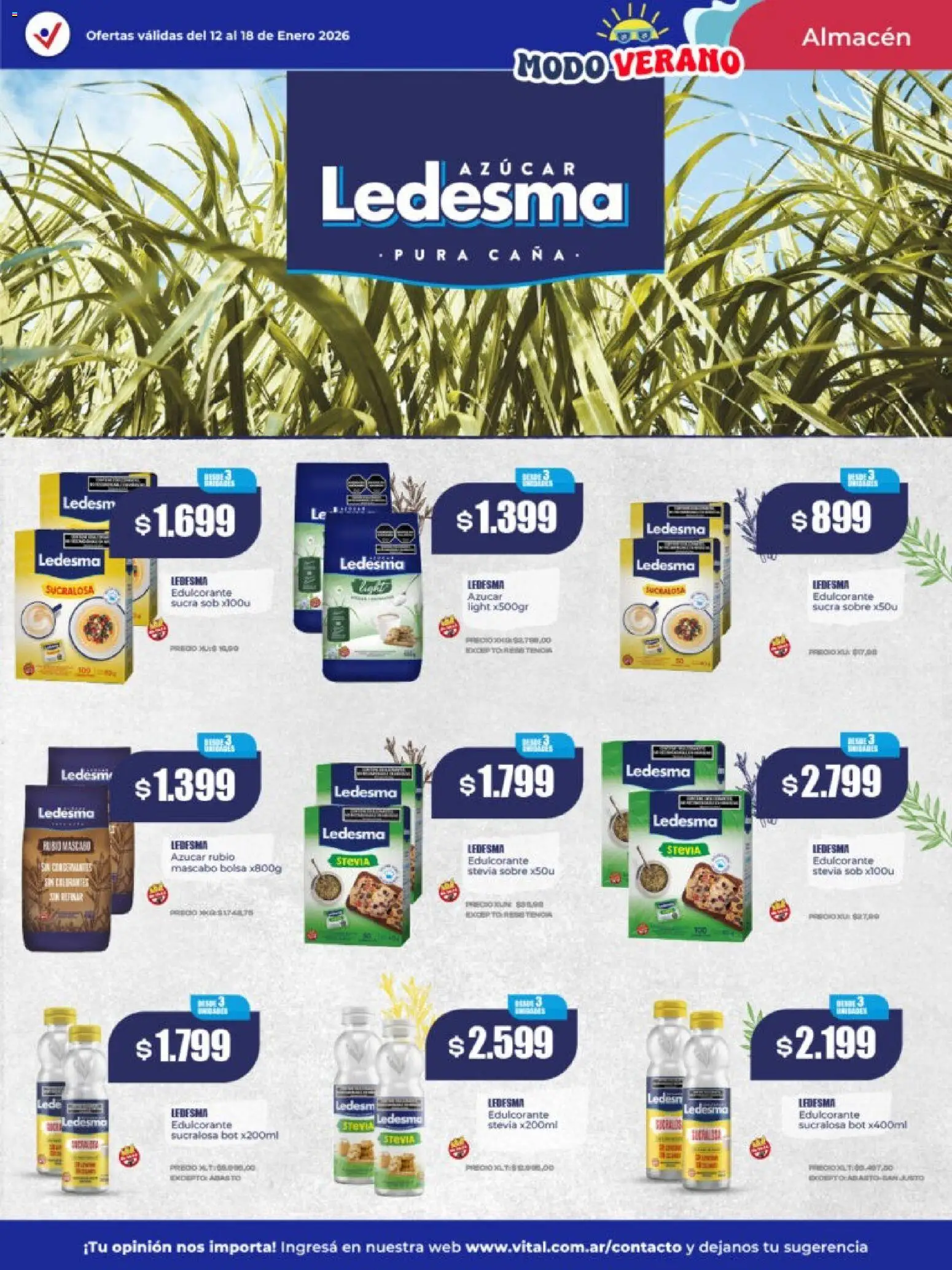 Vital - Ofertas - San Justo │ válido desde el 12.01.2026 | Página: 17 | Productos: Bolsa, Sobre, Azucar, Edulcorante