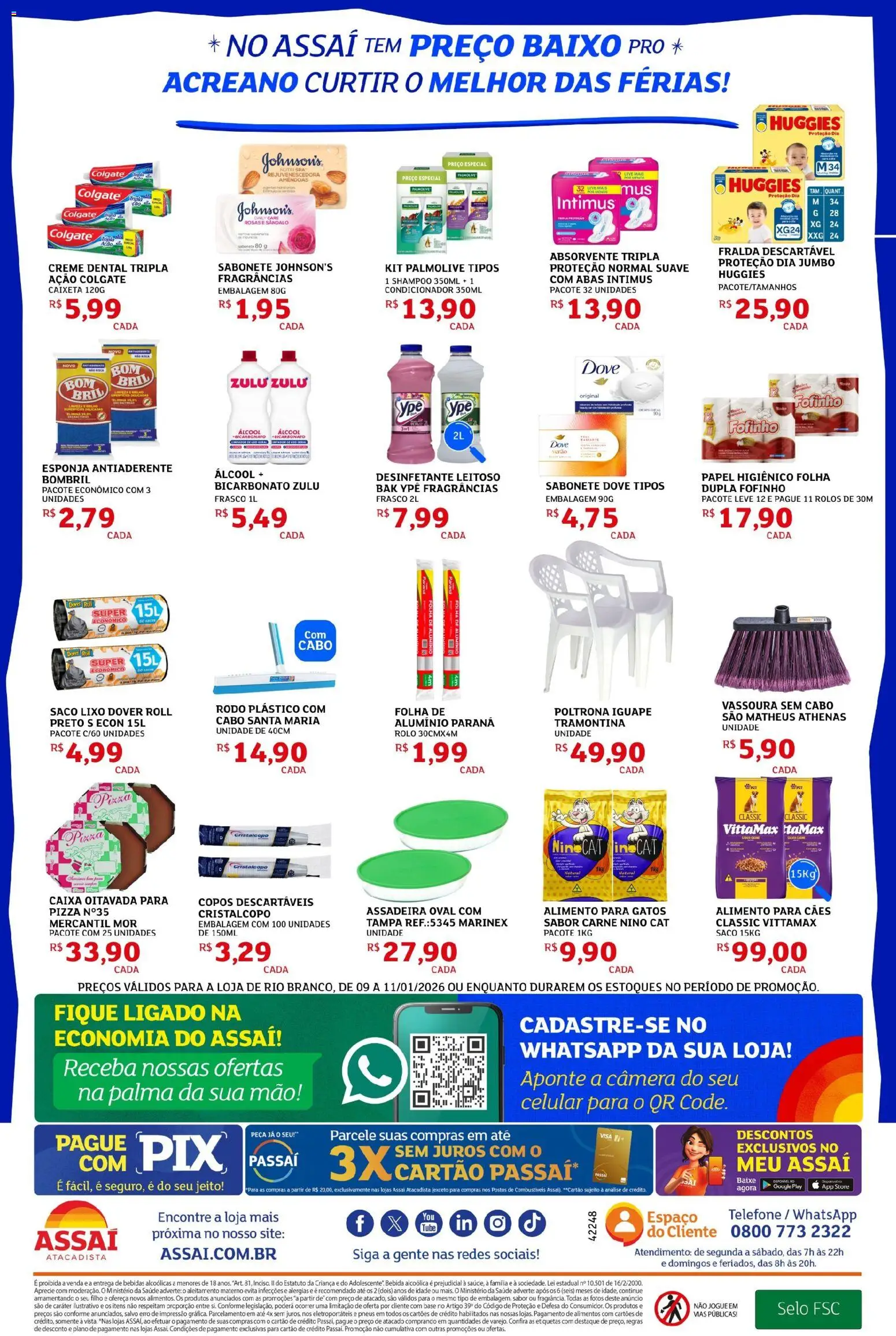 Assaí Atacadista Folheto - válido de 09.01.2026 | Página: 4 | Produtos: Rolo, Creme, Amêndoas, Vassoura