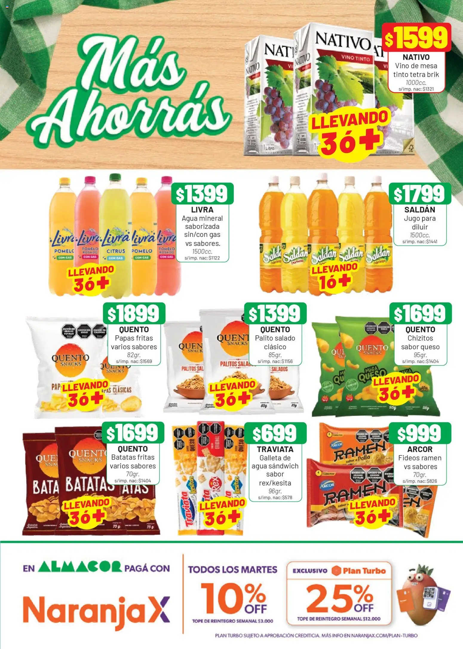 Almacor catálogo │ válido desde el 23.04.2026 | Página: 5 | Productos: Mesa, Queso, Vino, Papas fritas
